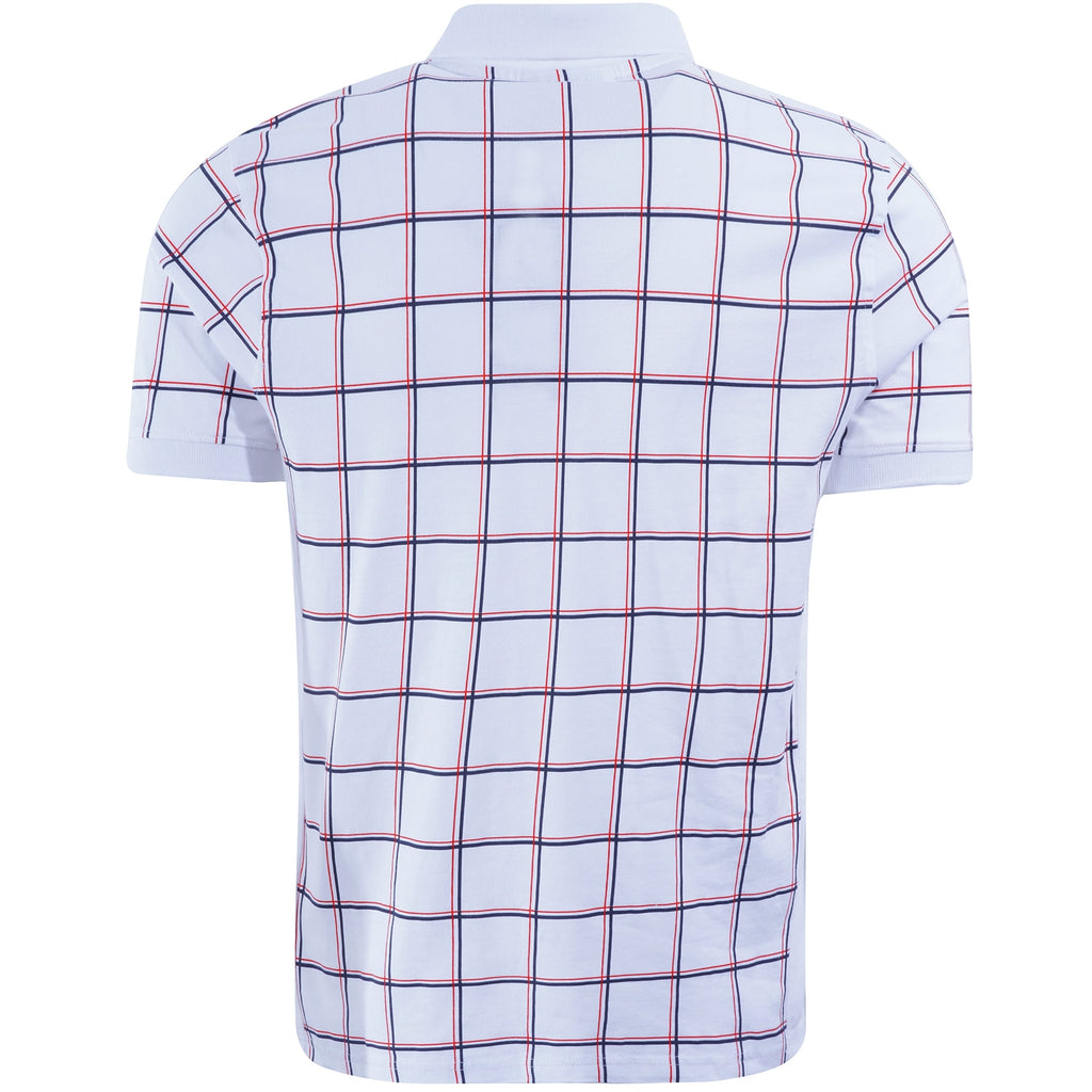Fila Vintage Spin Check Print Polo Shirt - White