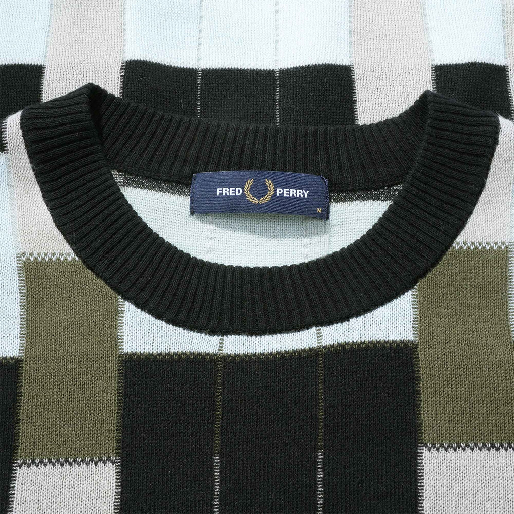 Fred Perry Jacquard Knitted T-Shirt - Black/Blue/Green