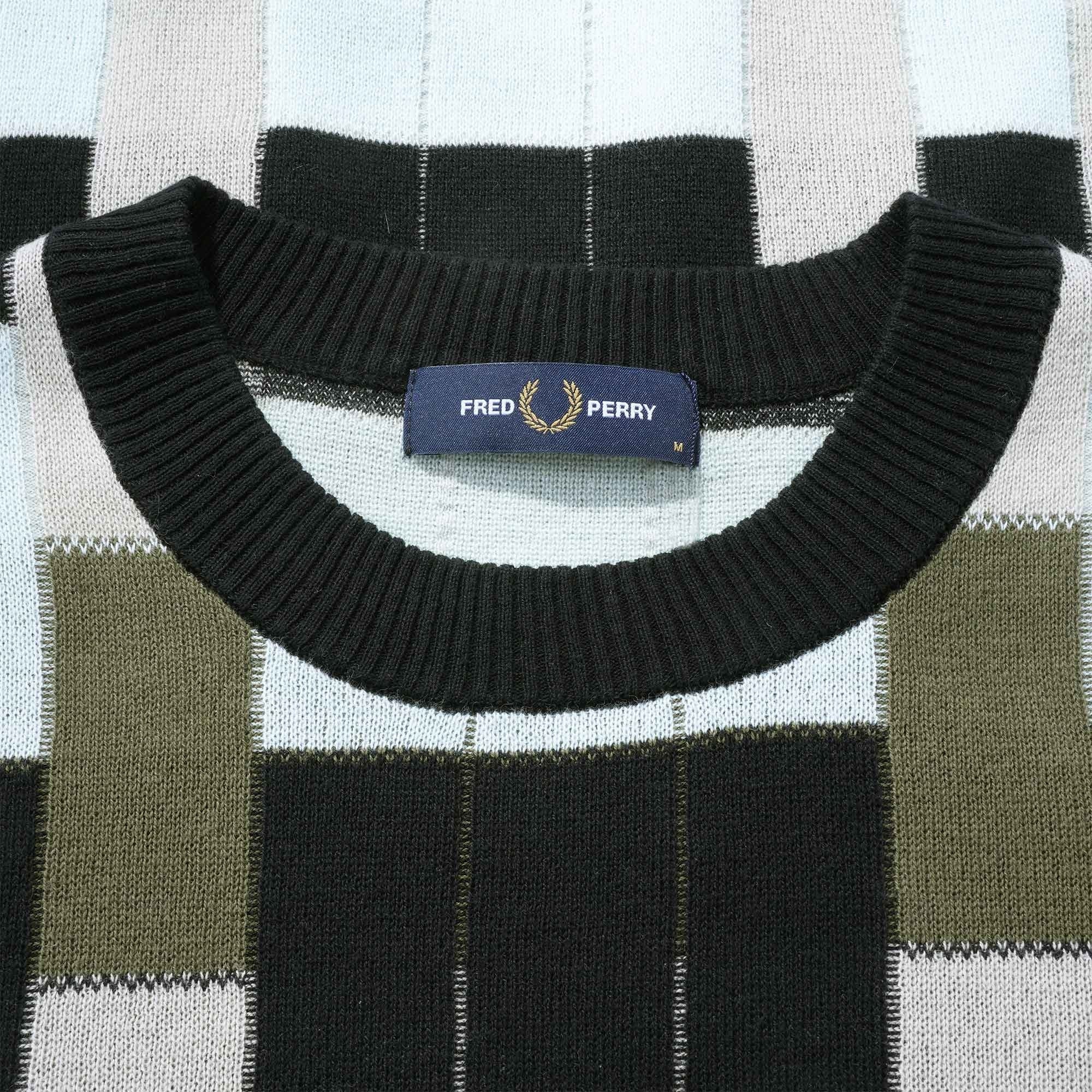 Fred Perry Jacquard Knitted T-Shirt - Black/Blue/Green