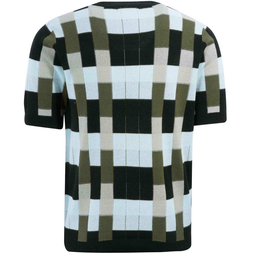 Fred Perry Jacquard Knitted T-Shirt - Black/Blue/Green