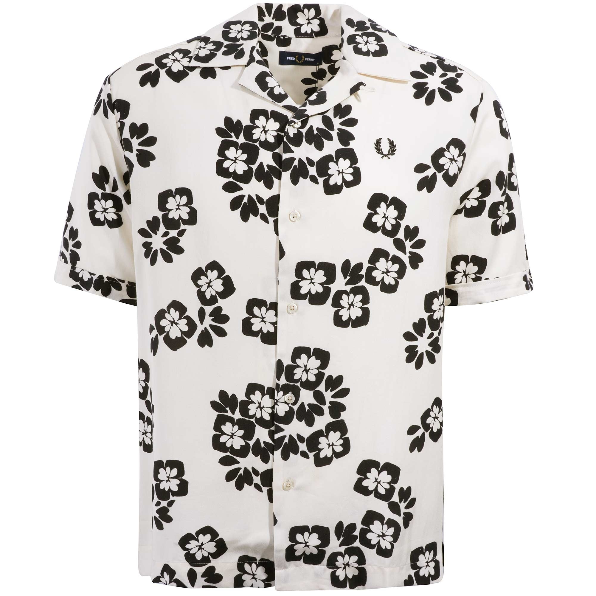 Fred Perry Floral Print Revere Collar Shirt - Ecru