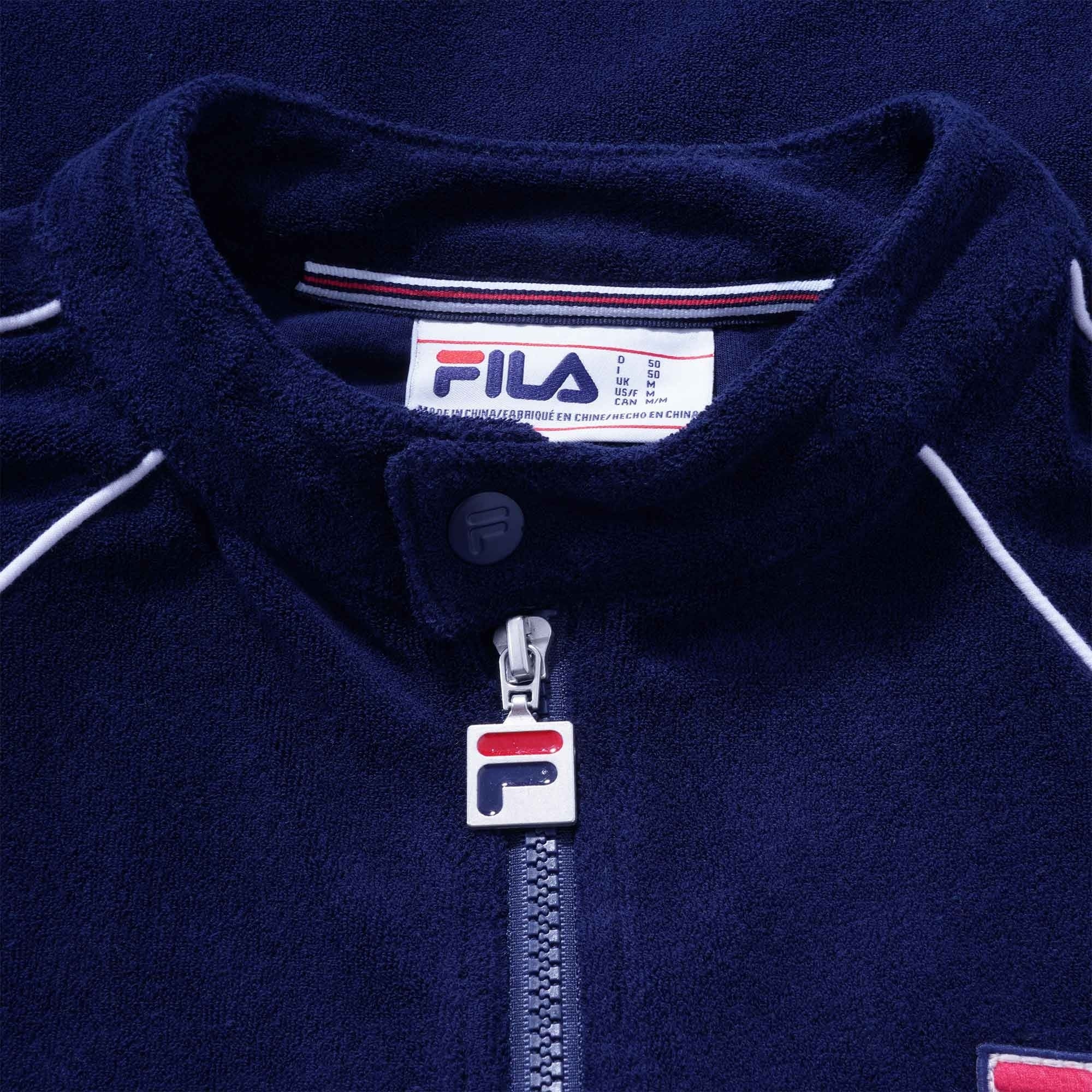 Fila Vintage Grasso Towelling Track Jacket - Peacoat