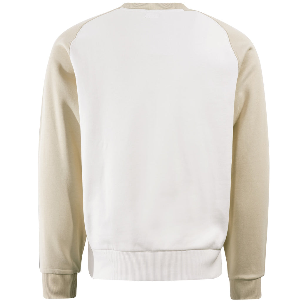 Lacoste Crocodile Two-Tone Cotton Fleece Sweatshirt - White/Beige