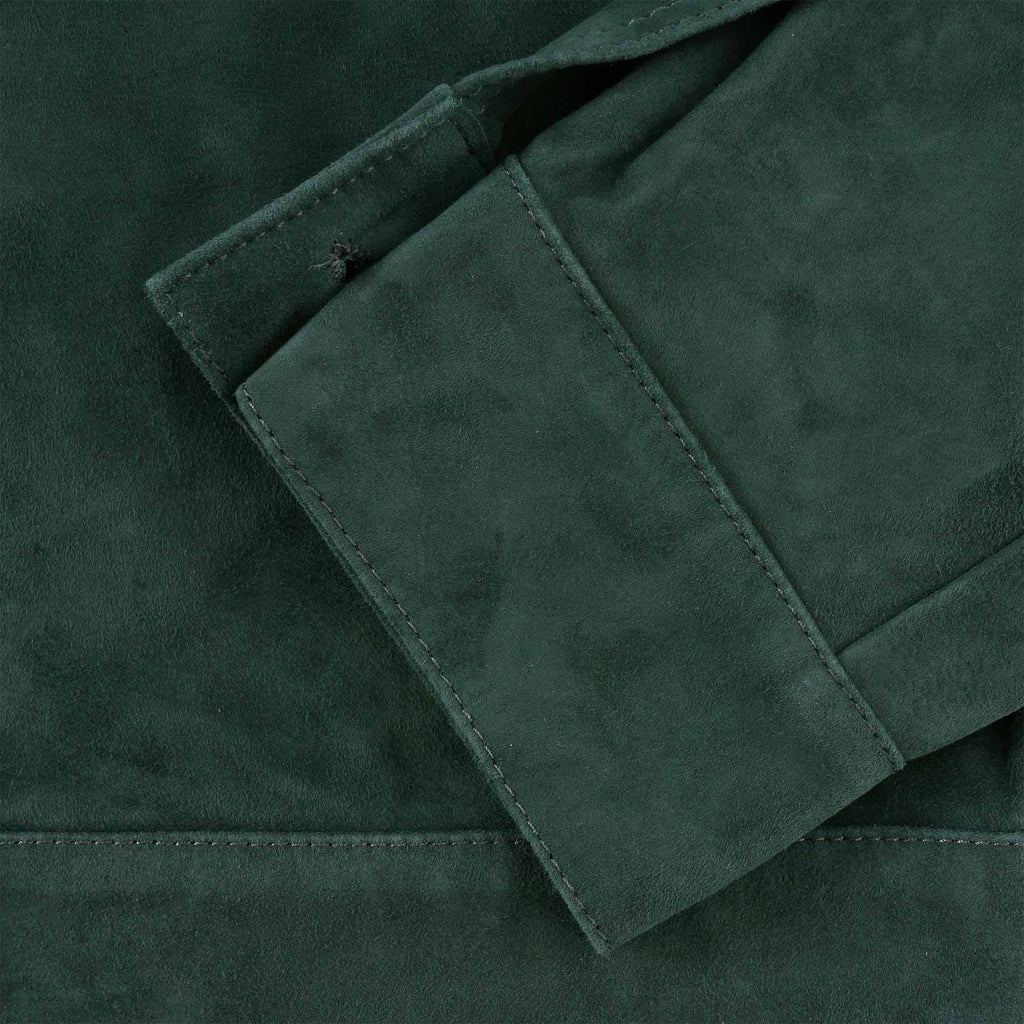 AMI Suede Buttoned Overshirt - Evergreen