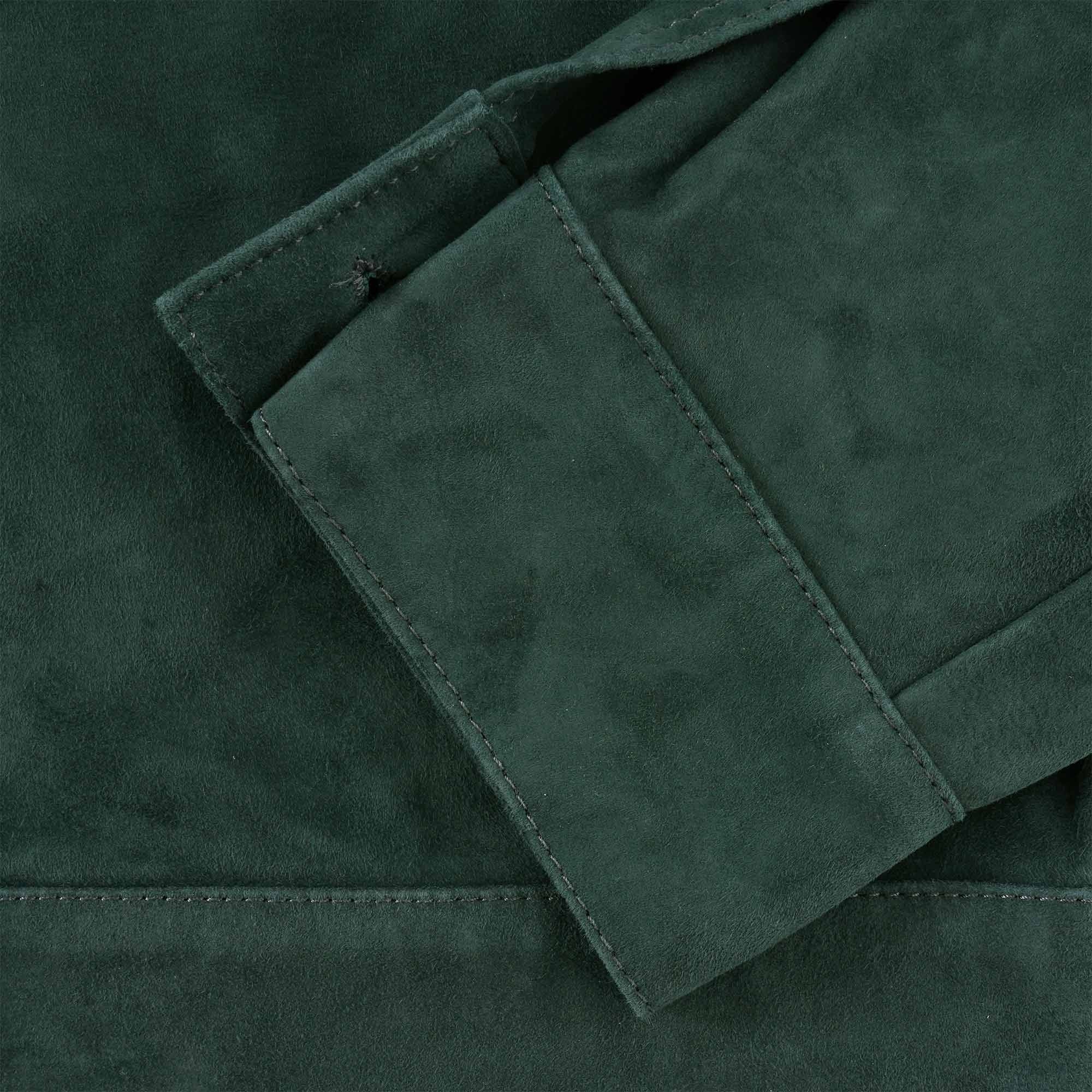 AMI Suede Buttoned Overshirt - Evergreen