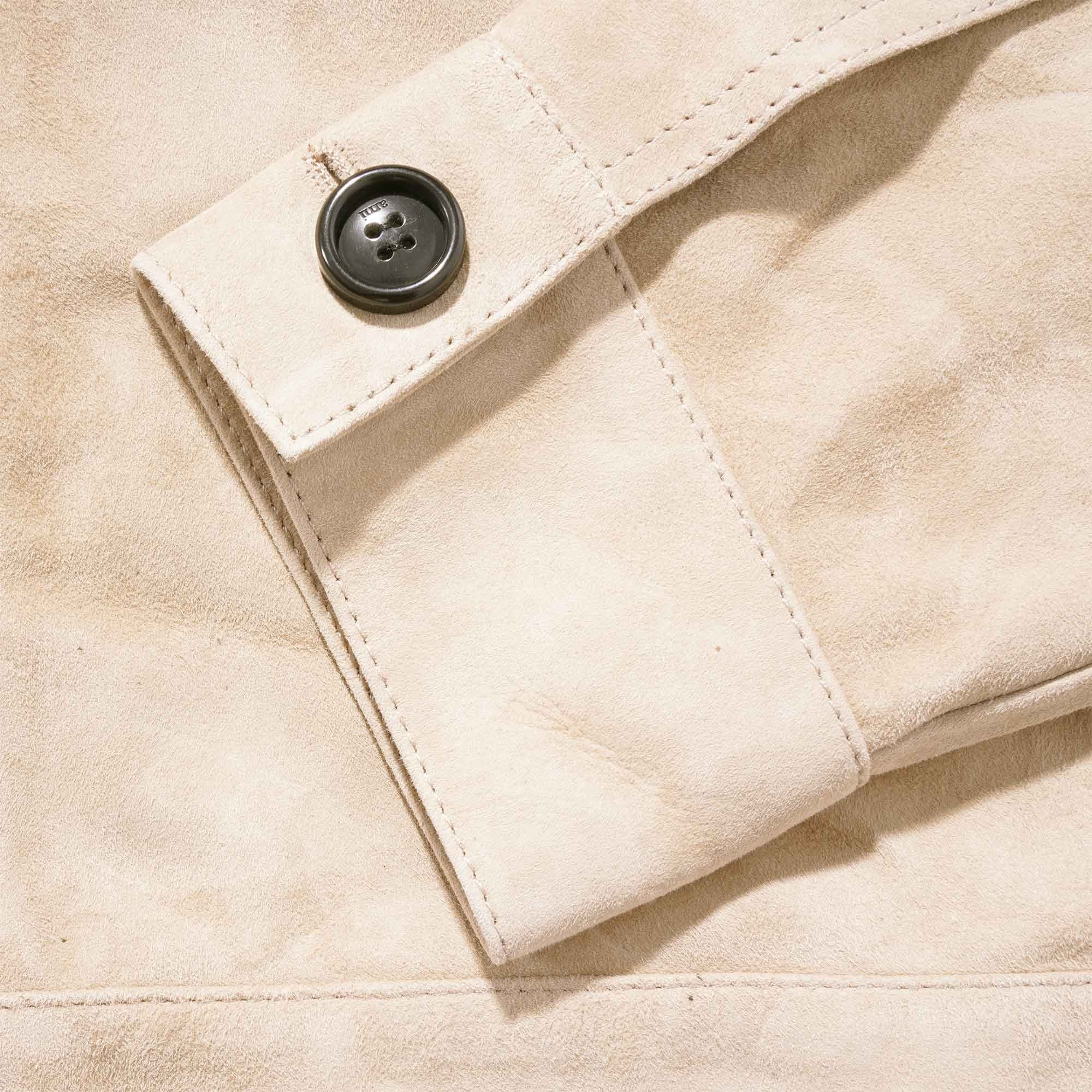 AMI Suede Buttoned Overshirt - Beige