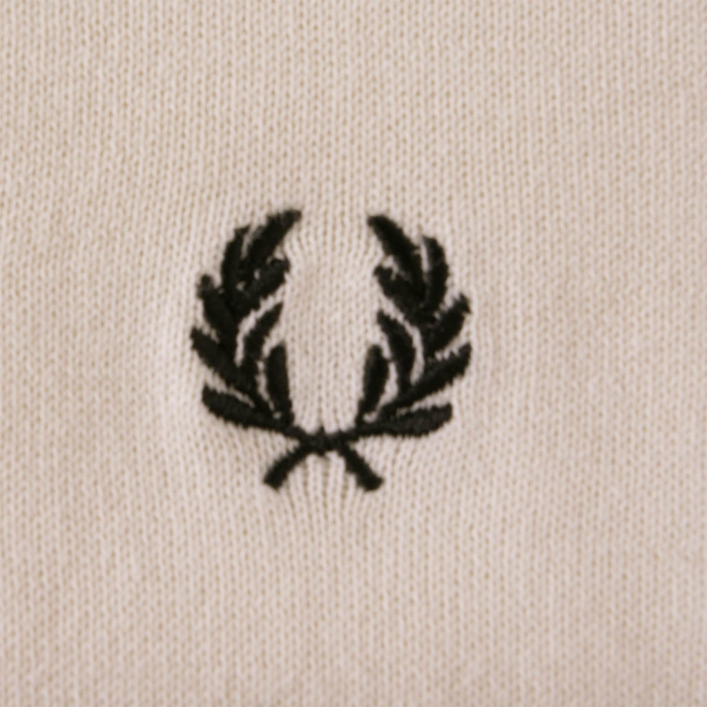 Fred Perry Cable Detail Zip-Neck Knitted Shirt - Ecru