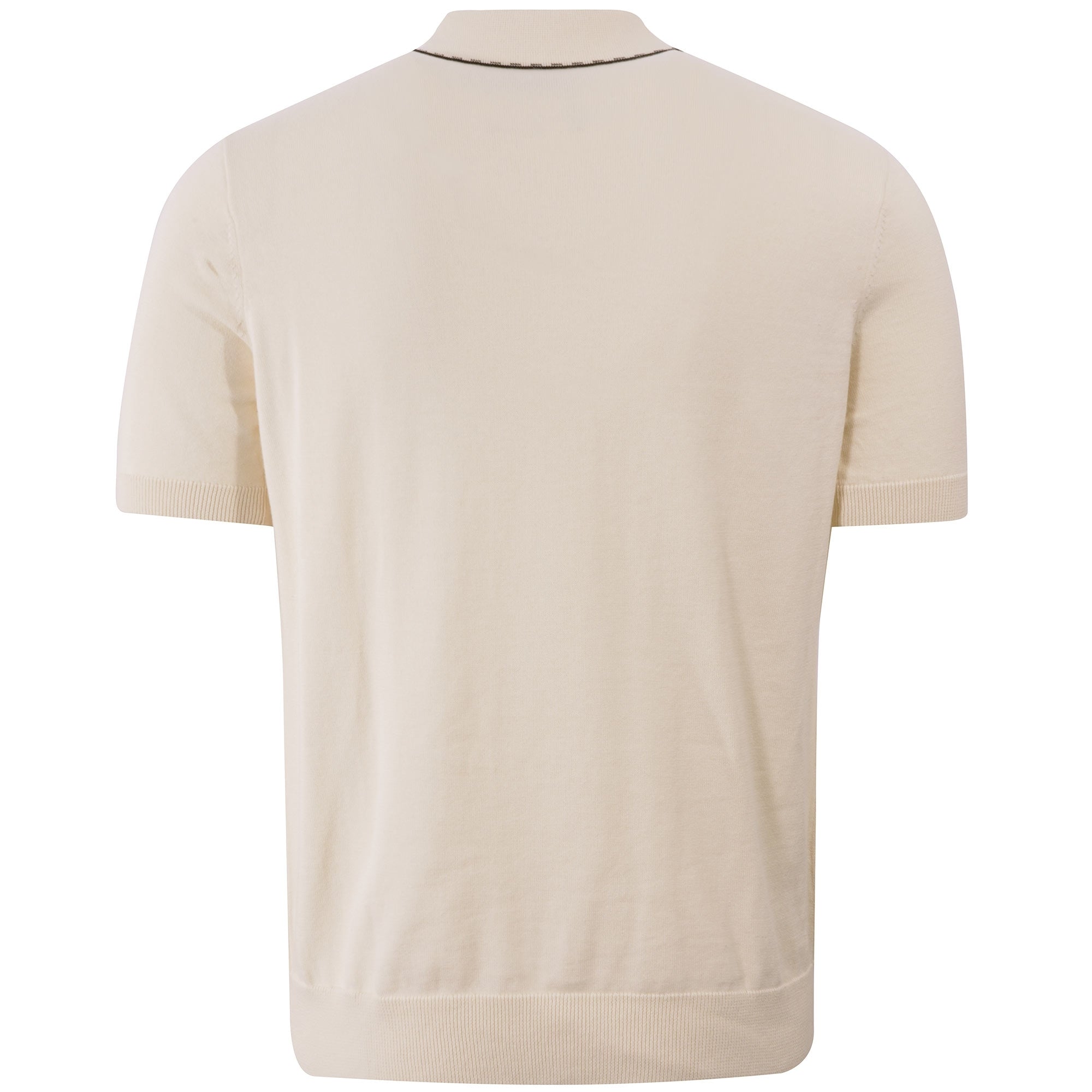 Fred Perry Cable Detail Zip-Neck Knitted Shirt - Ecru