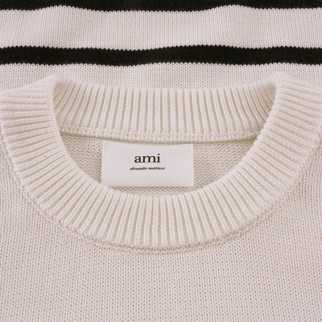 AMI De Coeur Striped Sweater - White