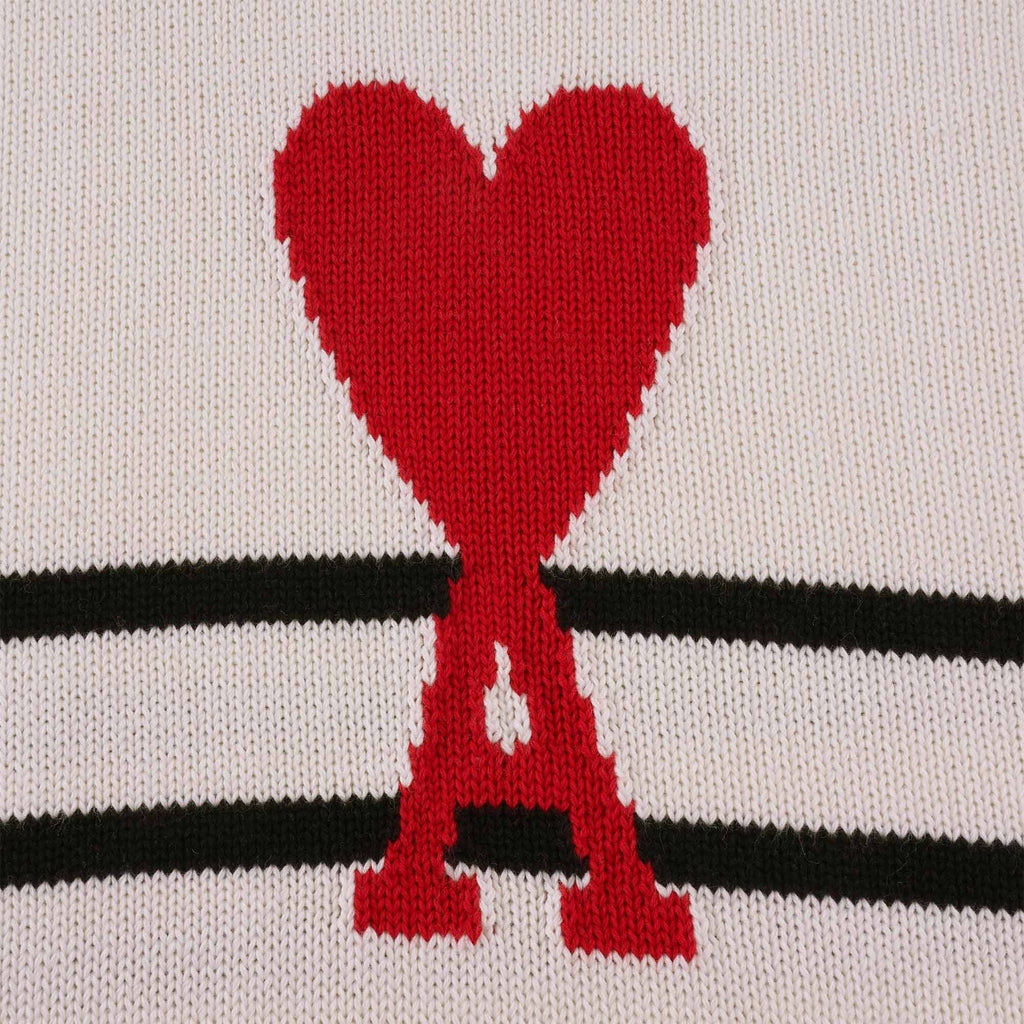 AMI De Coeur Striped Sweater - White