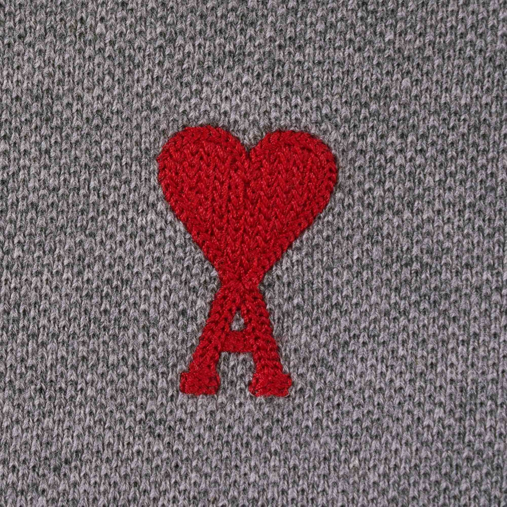AMI Ami De Coeur Polo Shirt - Heather Grey