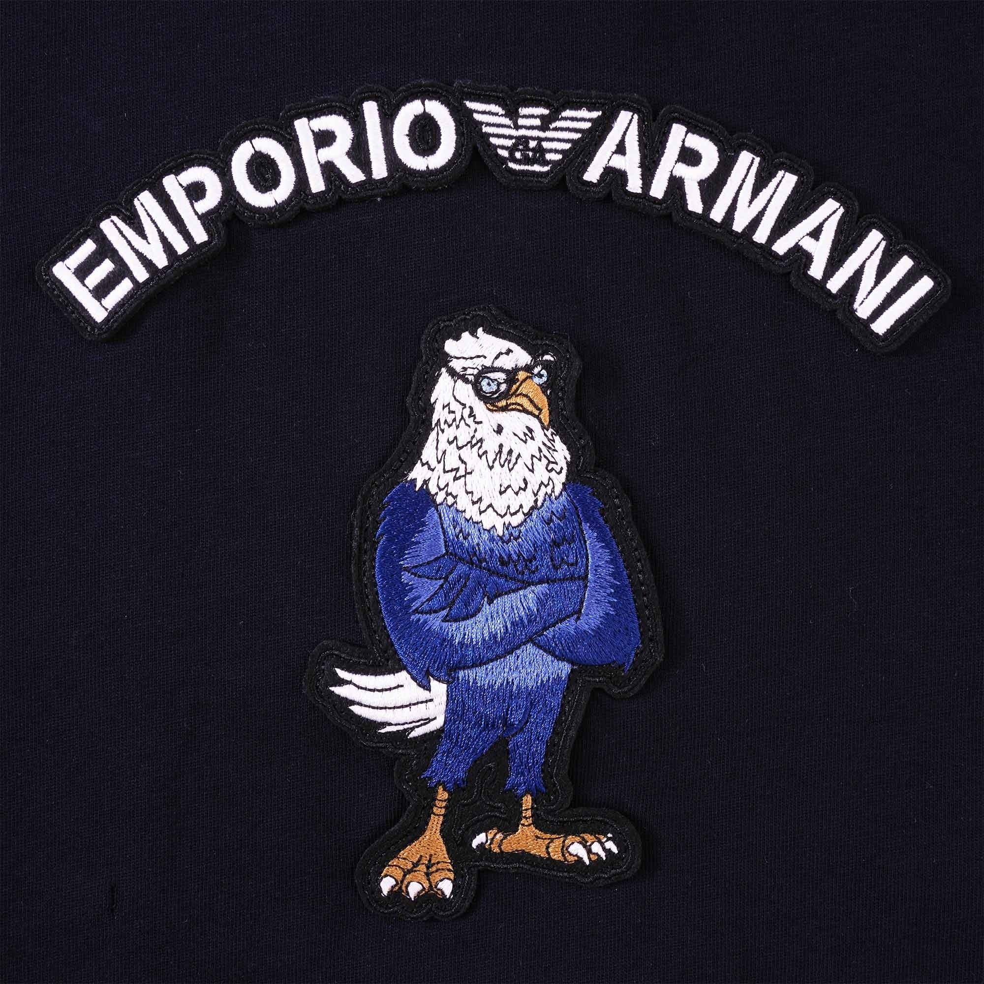 Cartoon Eagle Patch T-Shirt - Black