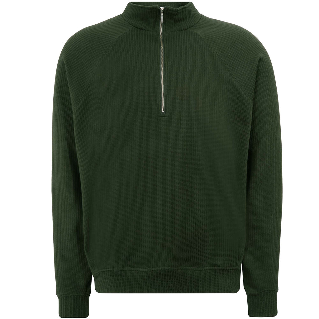 FrizmWORKS Cosy Half-Zip Knit - Olive