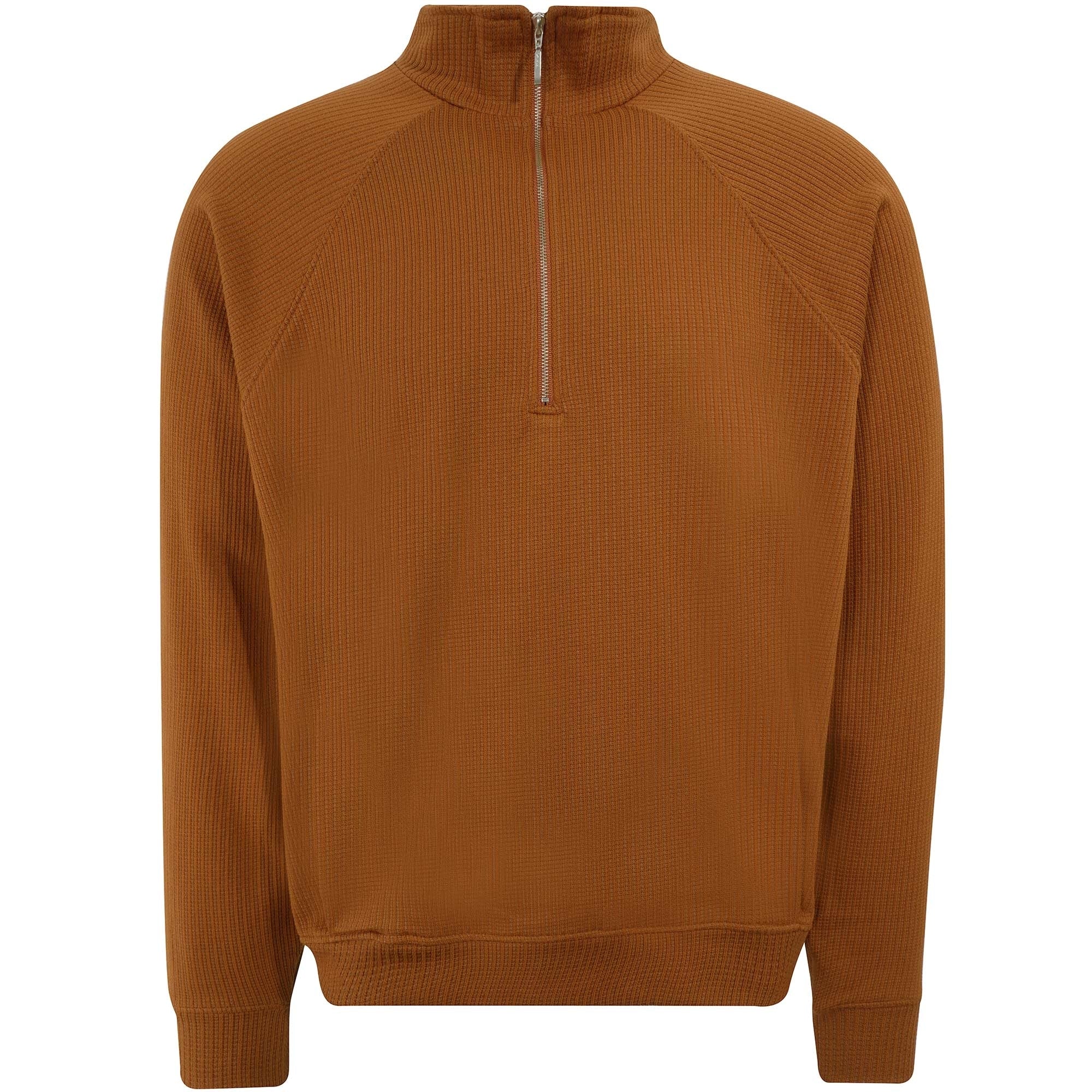 FrizmWORKS Cosy Half-Zip Knit - Brick