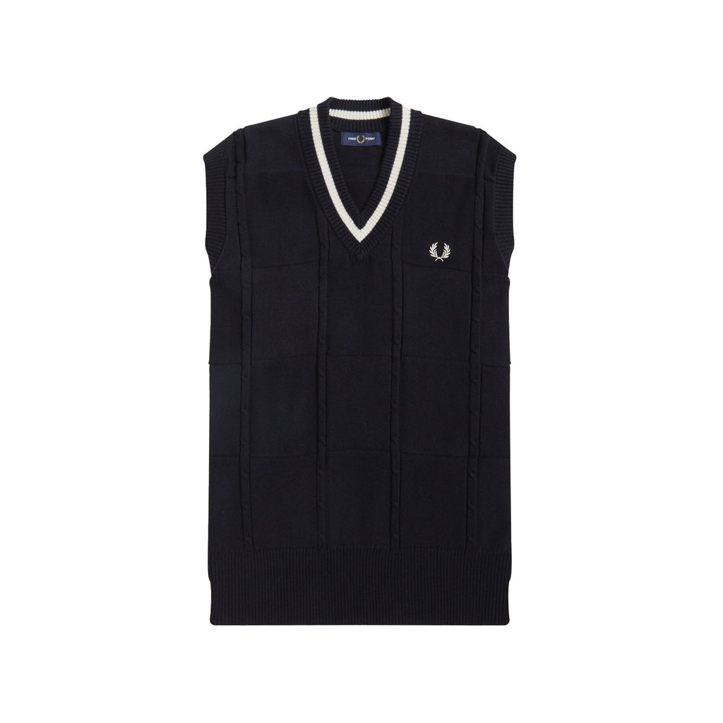 Fred Perry Cable Knit Tank - Black