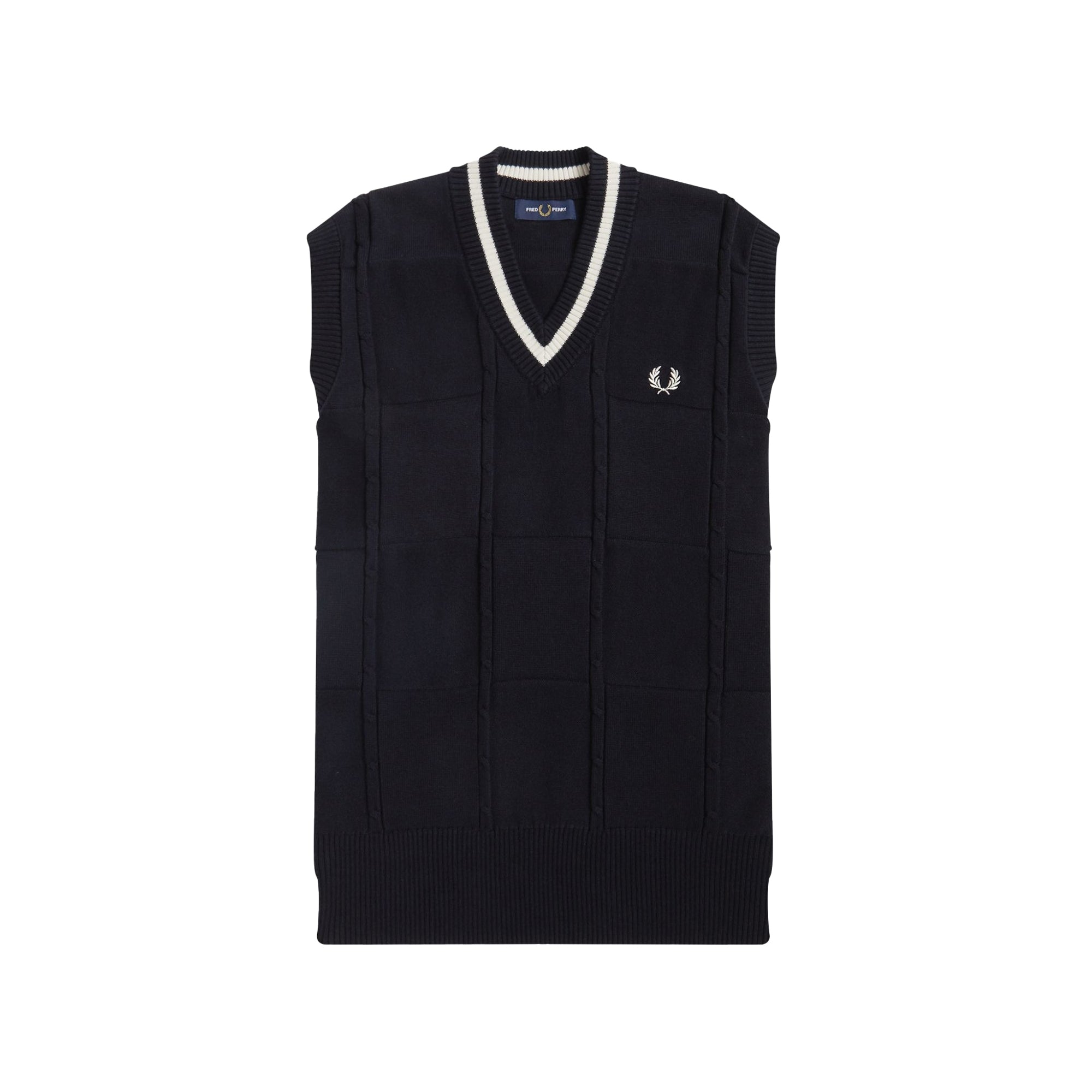 Fred Perry Cable Knit Tank - Black