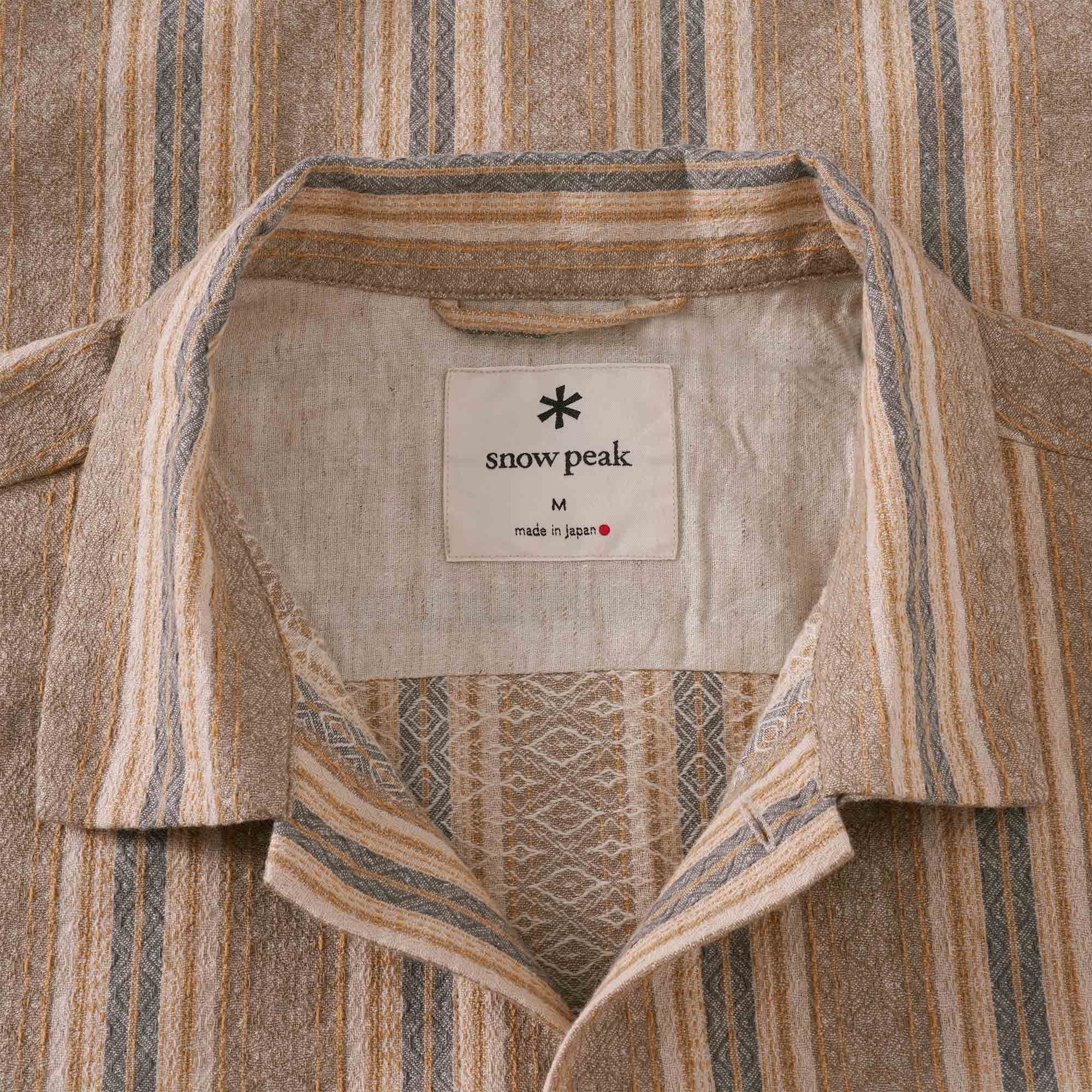 Snow Peak Cotton Linen Dobby Stripe Shirt - Beige