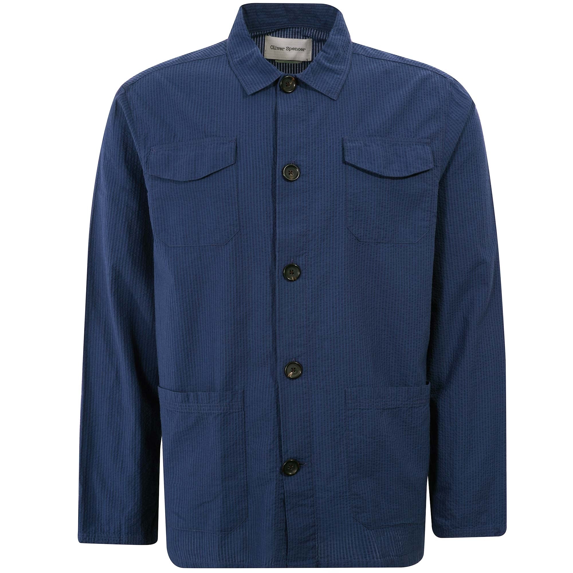 Oliver Spencer Hockney Shirt Jacket - Newlyn Blue
