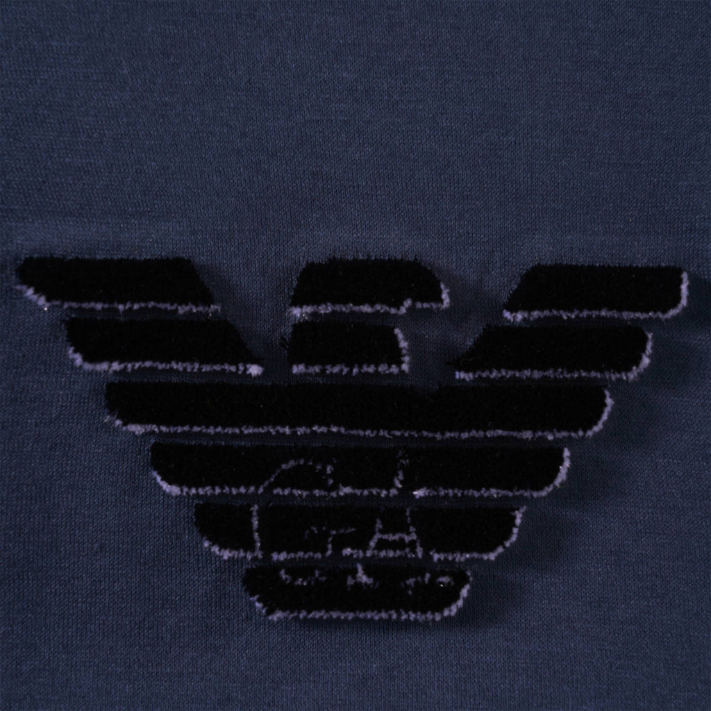 Emporio Armani Tencel blend T-shirt with Felt Eagle Patch - Midnight Navy