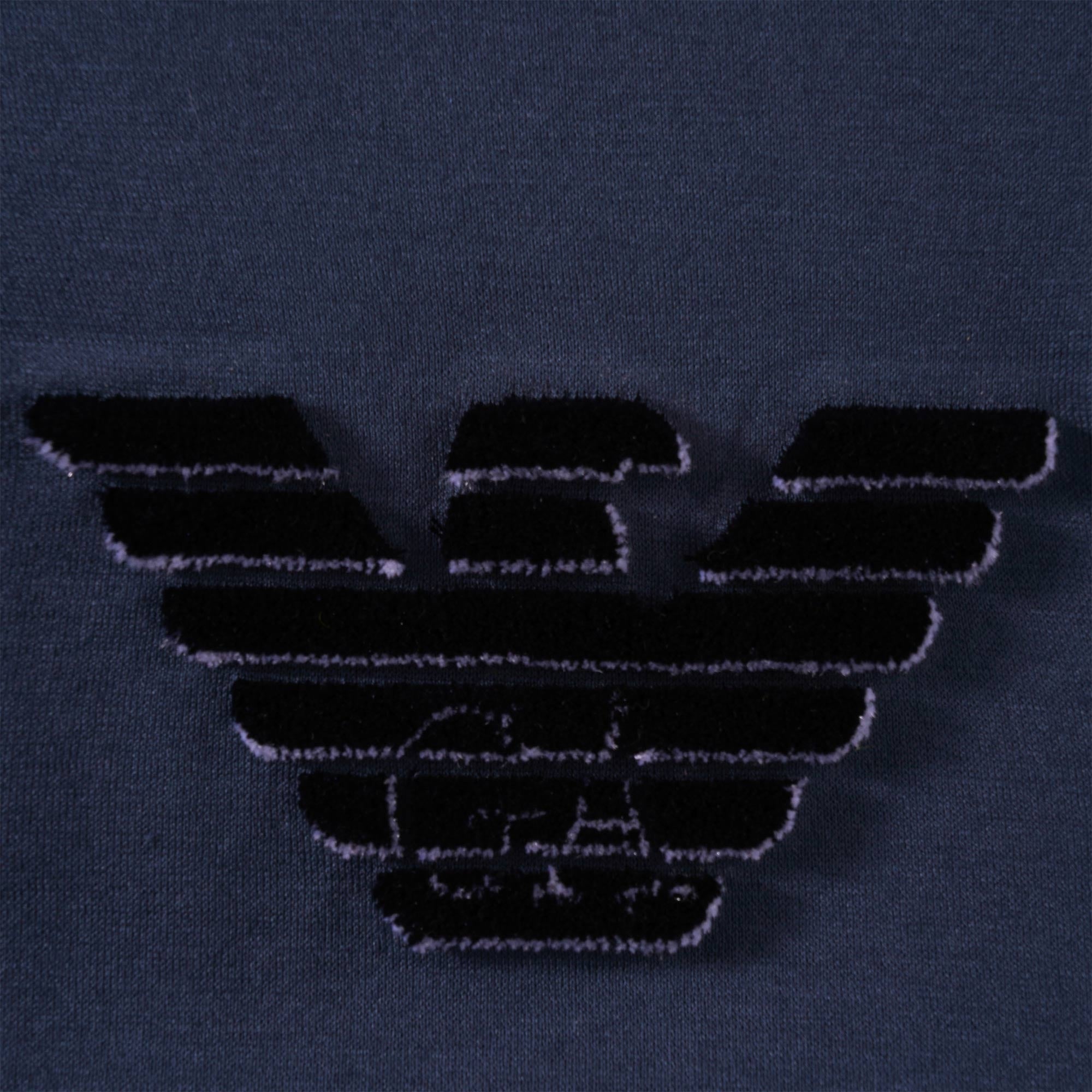 Emporio Armani Tencel blend T-shirt with Felt Eagle Patch - Midnight Navy