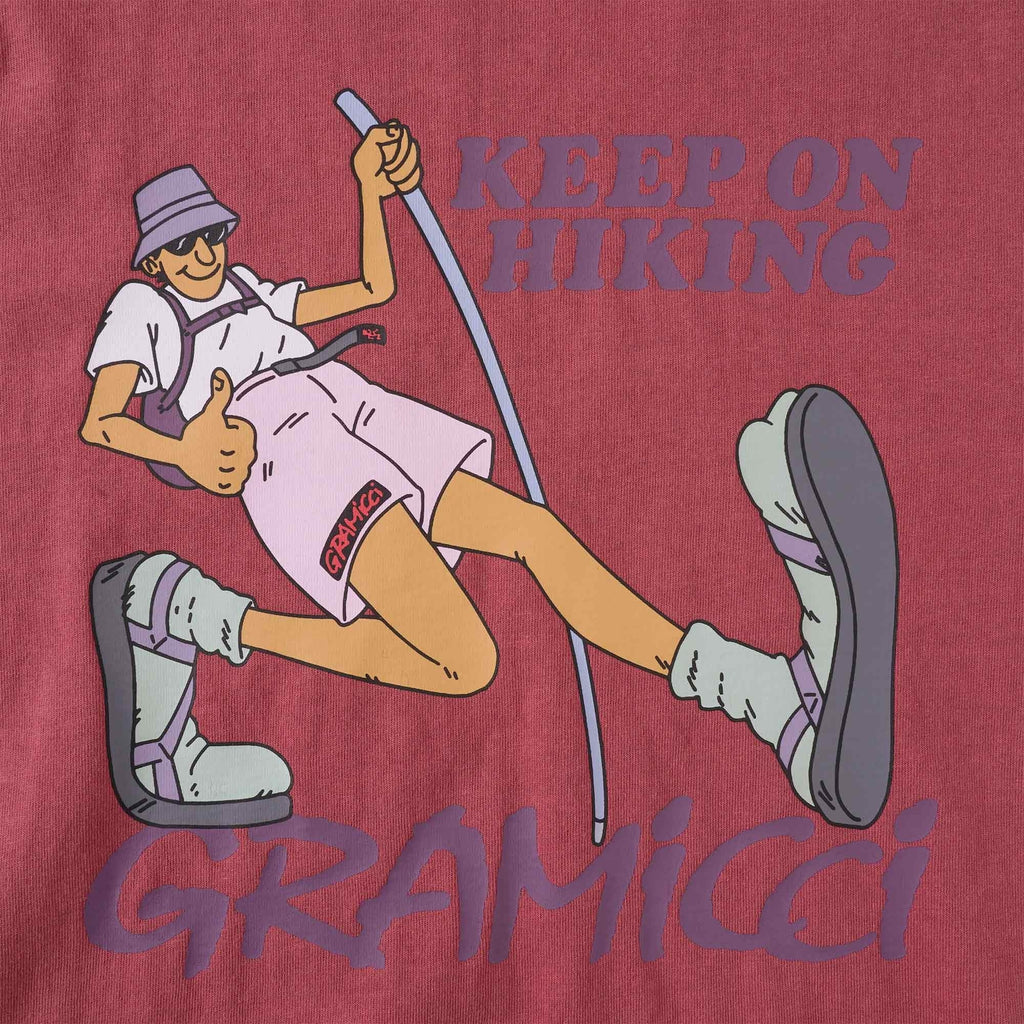Gramicci Keep on Hiking T-shirt - Dusty Red