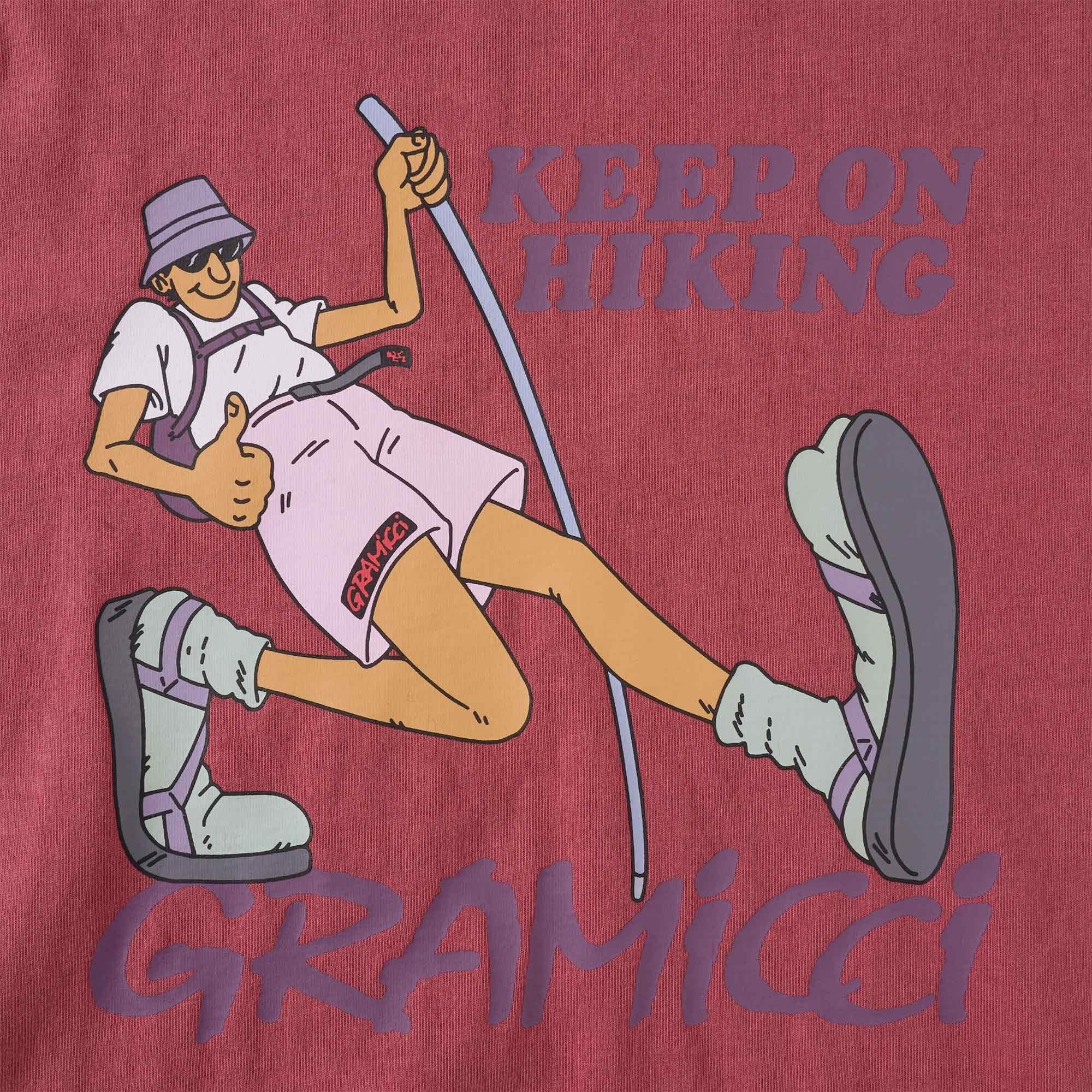 Gramicci Keep on Hiking T-shirt - Dusty Red
