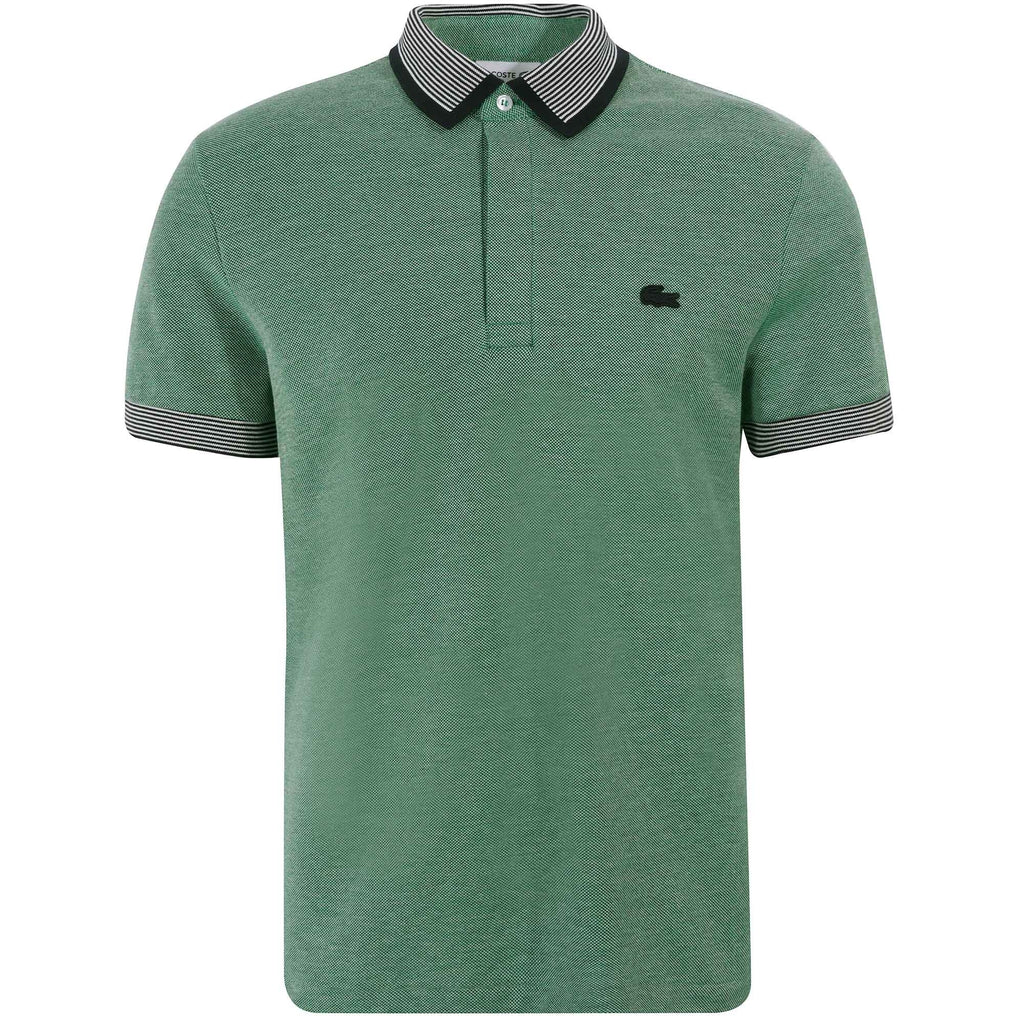 Lacoste Striped Cotton Polo Shirt - Green