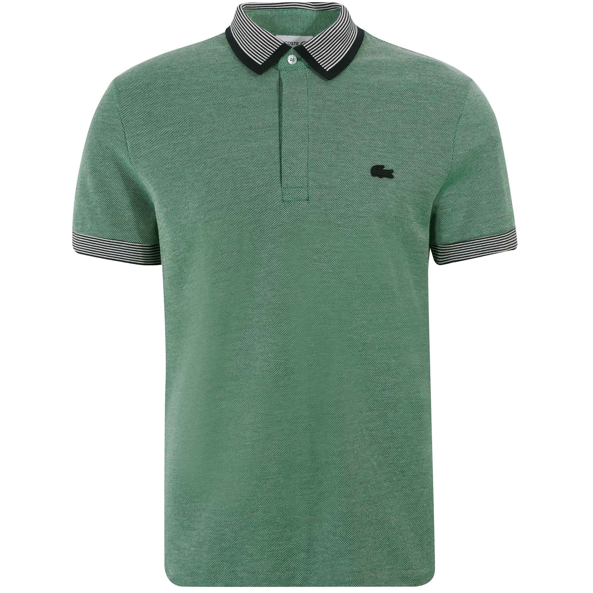 Lacoste Striped Cotton Polo Shirt - Green