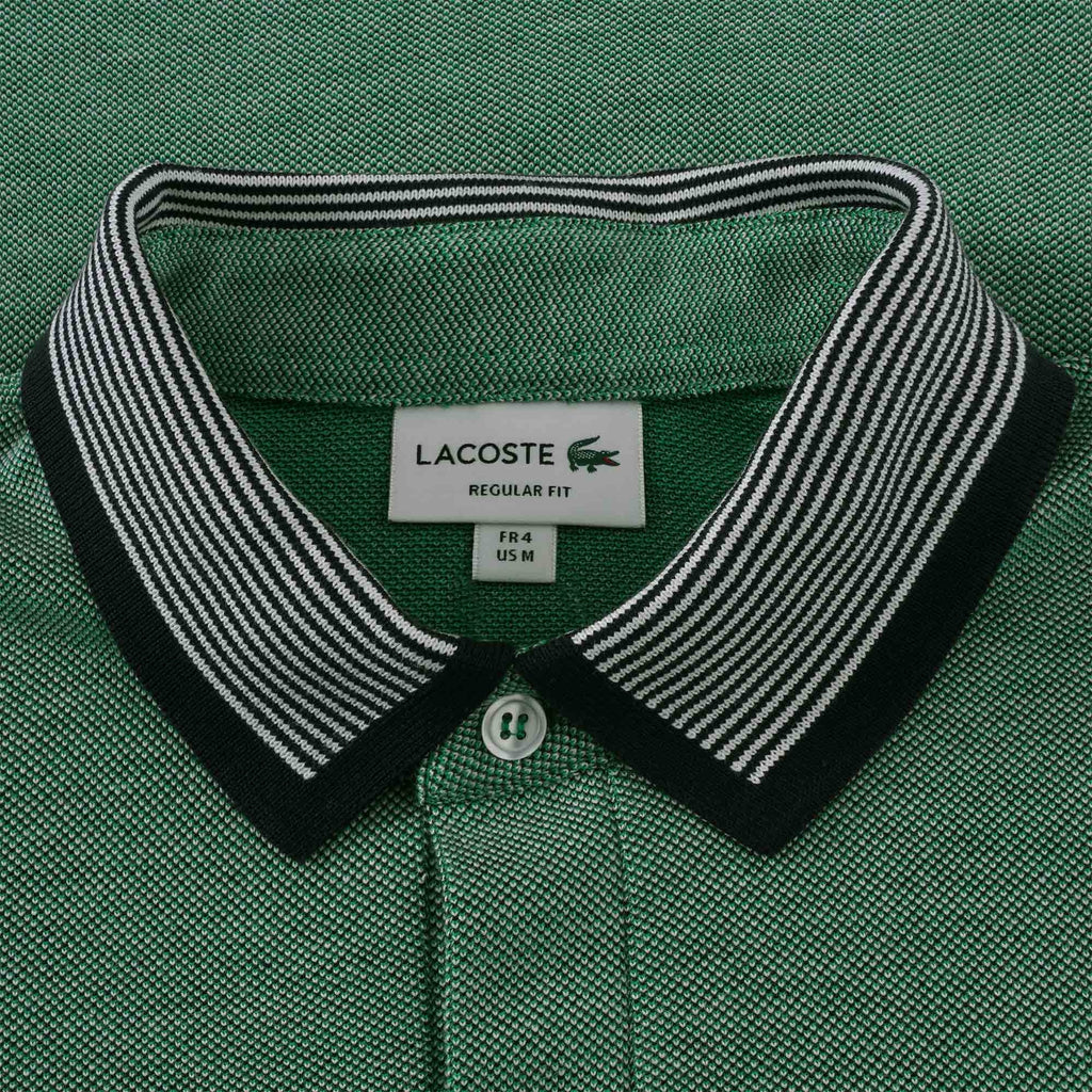 Lacoste Striped Cotton Polo Shirt - Green