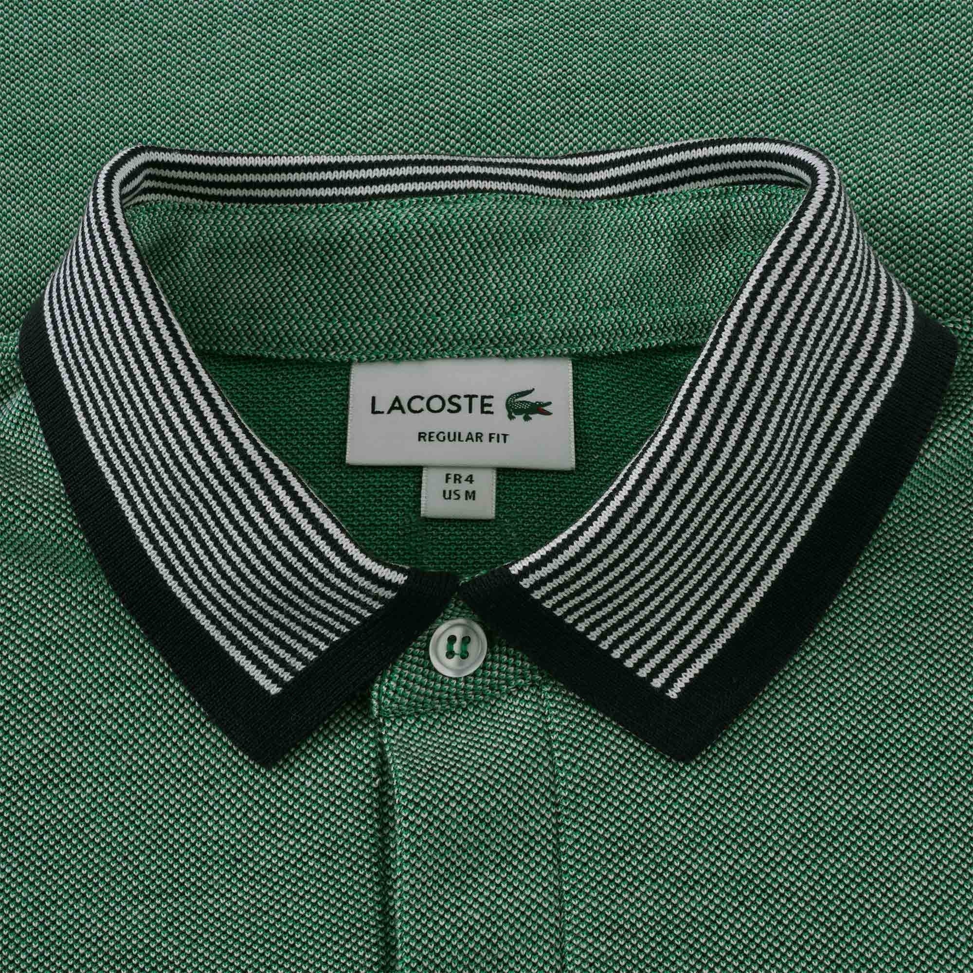 Lacoste Striped Cotton Polo Shirt - Green