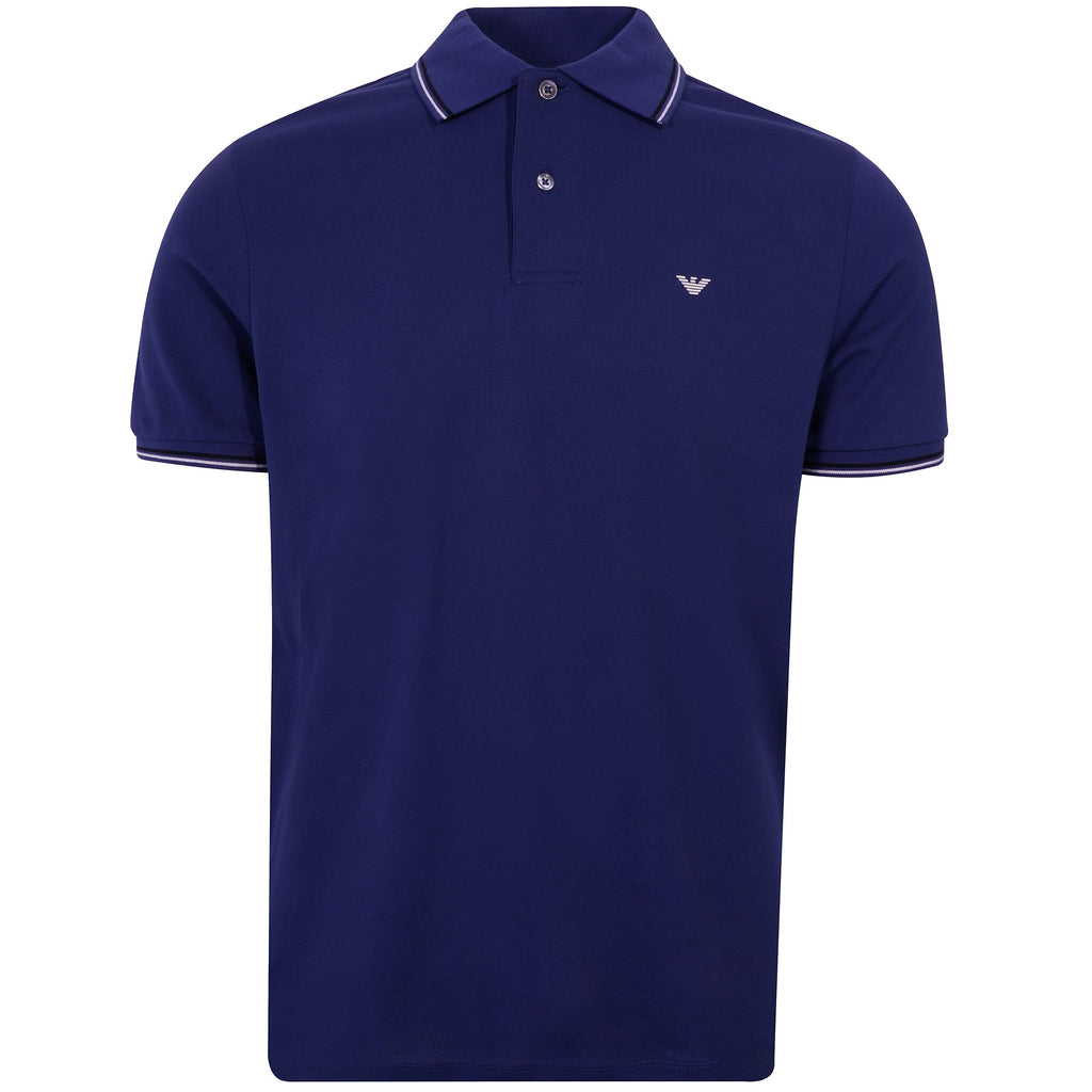 Emporio Armani Stretch Piqu Polo Shirt - Colonia Blue