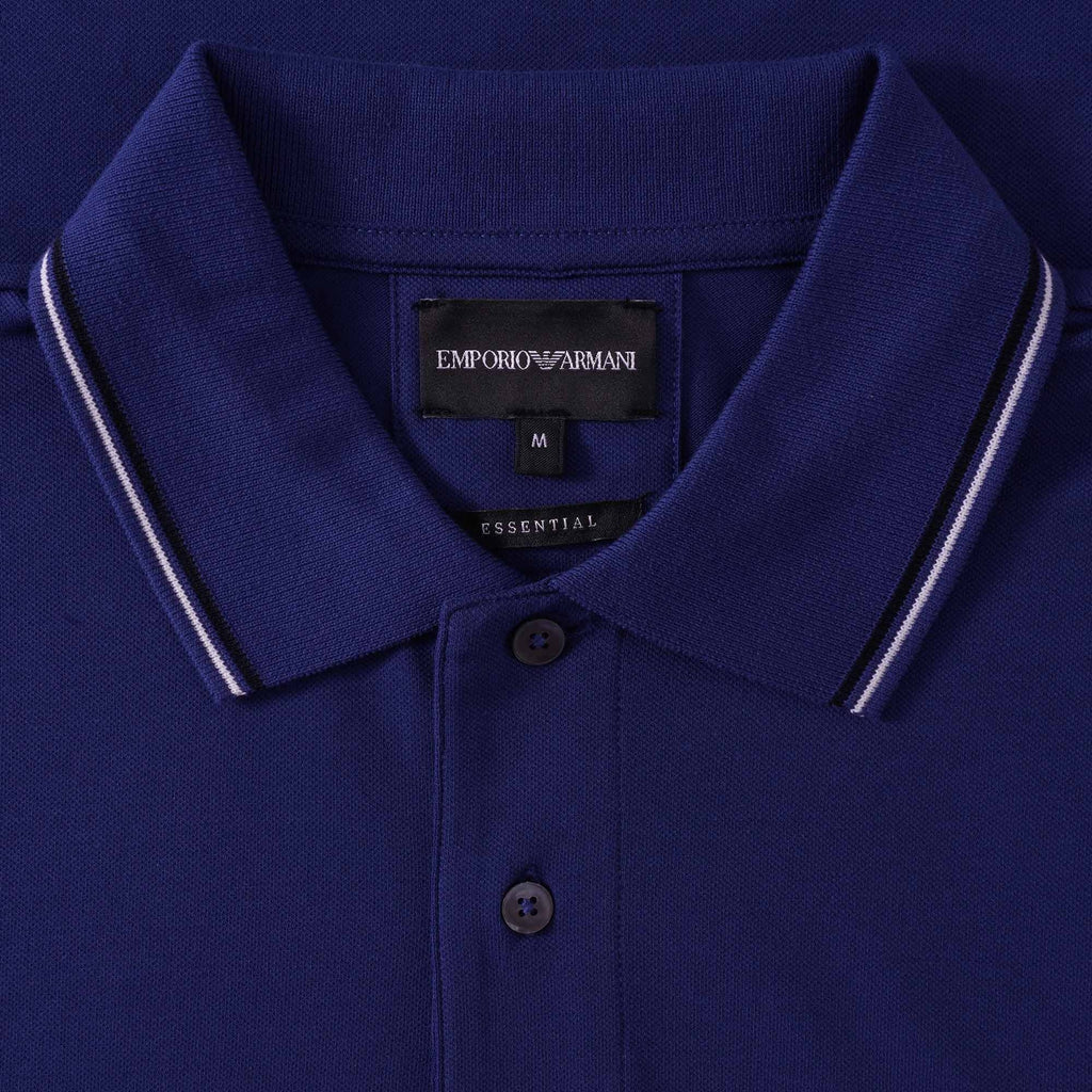 Emporio Armani Stretch Piqu Polo Shirt - Colonia Blue