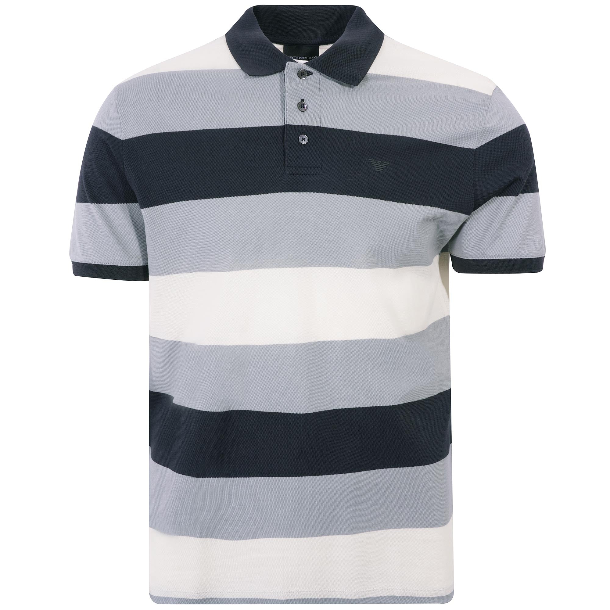 Emporio Armani Striped Polo Shirt - Righe Grigie