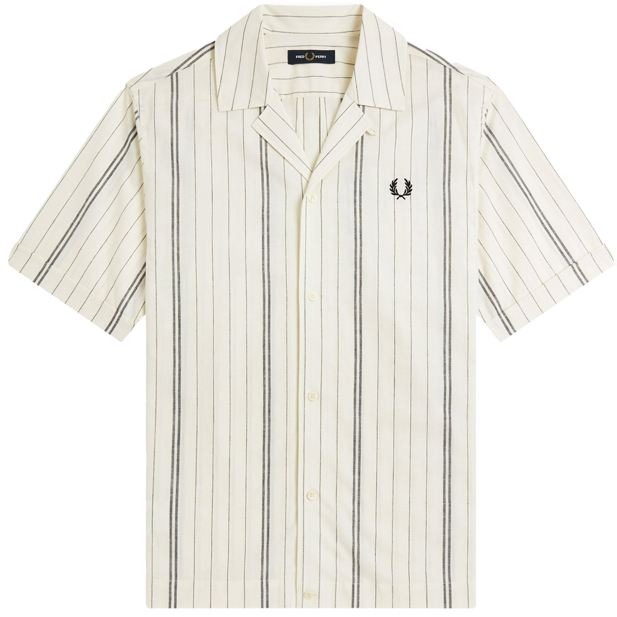 Fred Perry Fine Stripe Revere Collar Shirt - Ecru