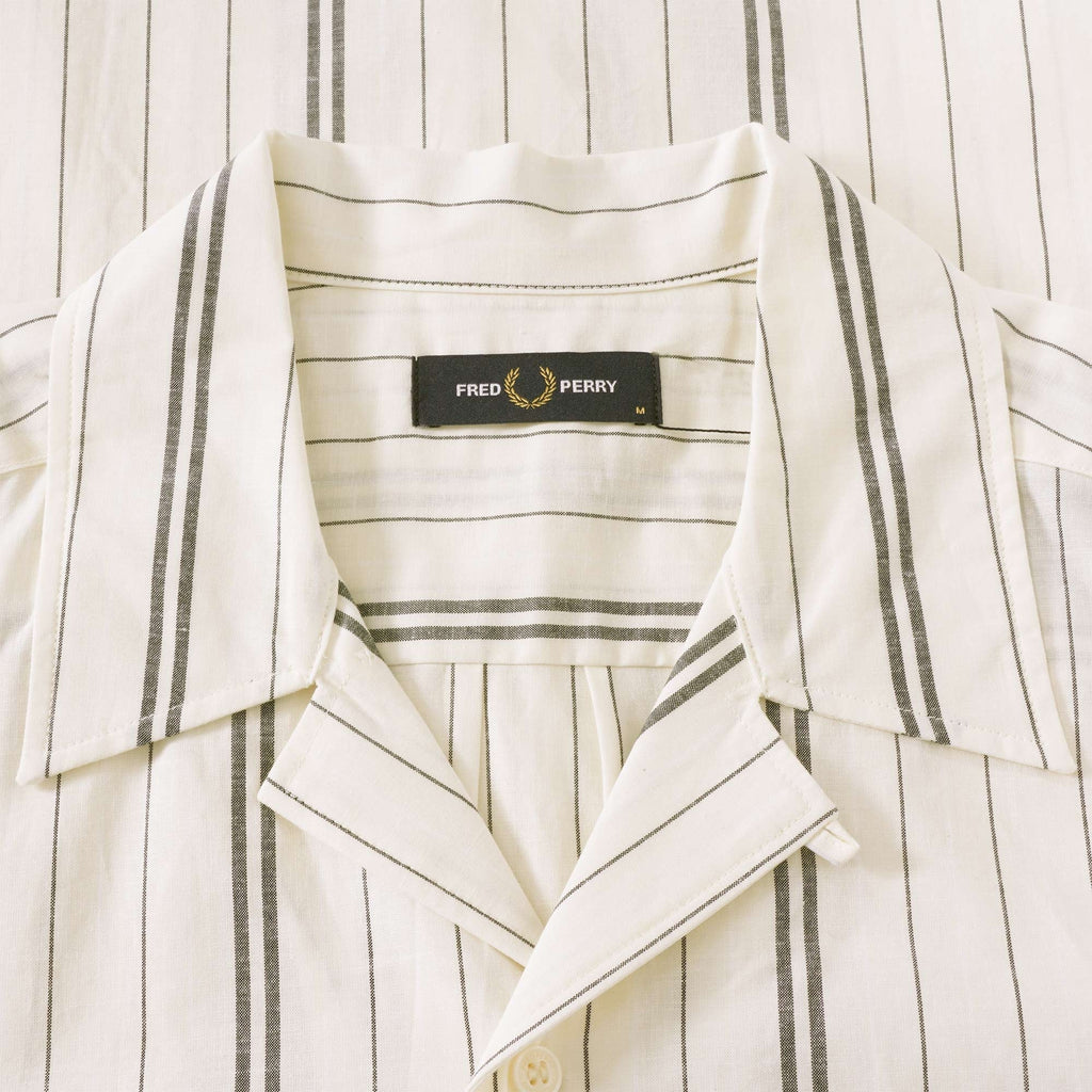 Fred Perry Fine Stripe Revere Collar Shirt - Ecru