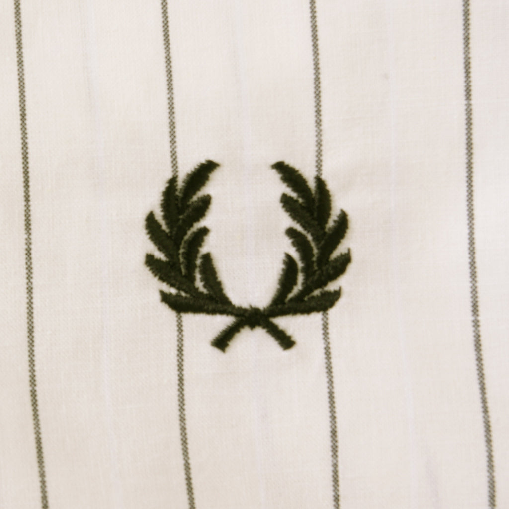 Fred Perry Fine Stripe Revere Collar Shirt - Ecru