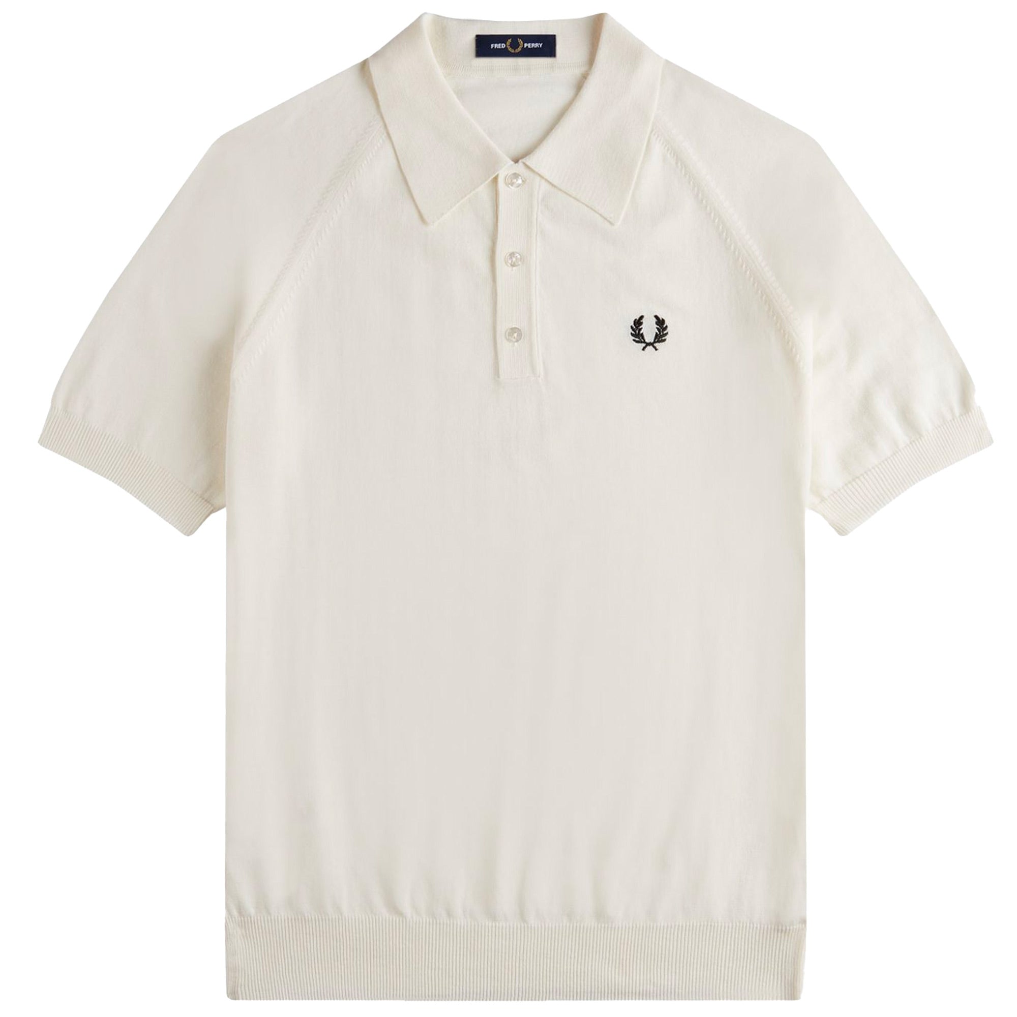 Fred Perry Reissues Raglan Knitted Shirt - Snow White – Stuarts London