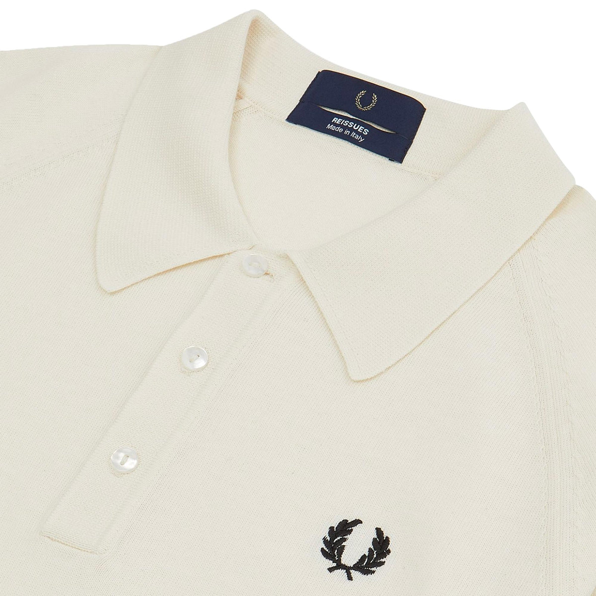Fred Perry Reissues Raglan Knitted Shirt - Snow White – Stuarts London
