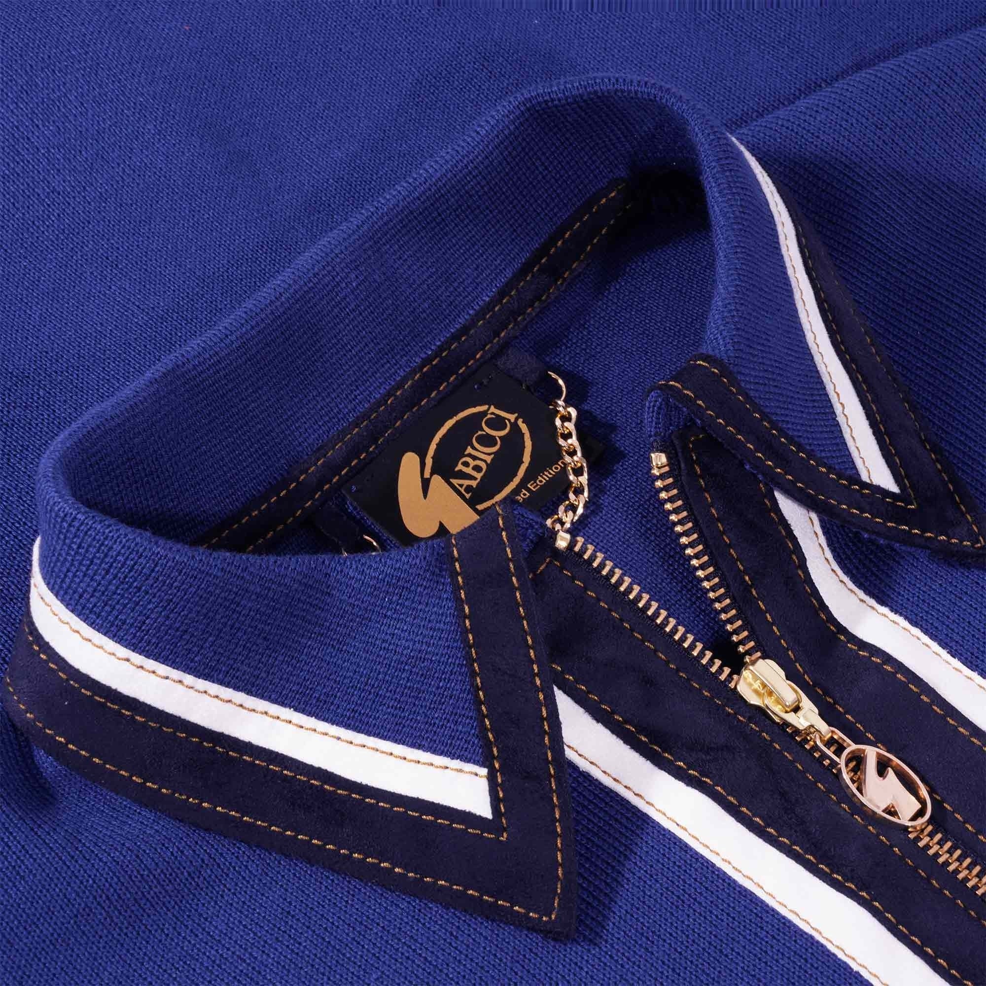Gabicci Vintage Ladd Zip Neck Knitted Polo Limited Ed. - Pacific