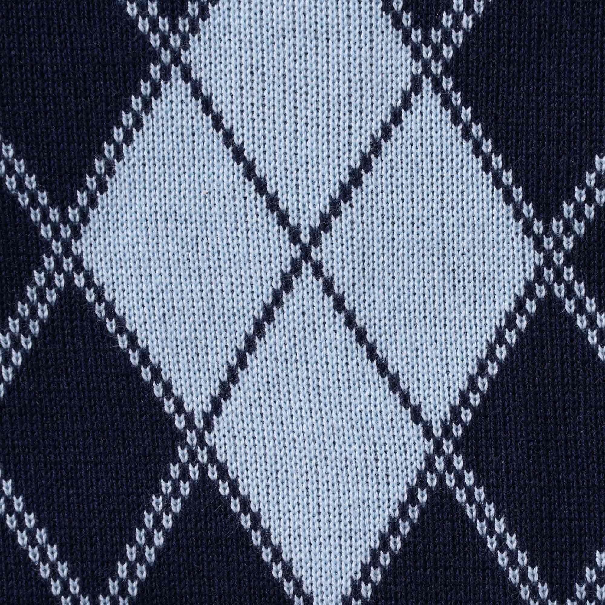 Gabicci Vintage Gibson Argyle Knitted Polo - Navy