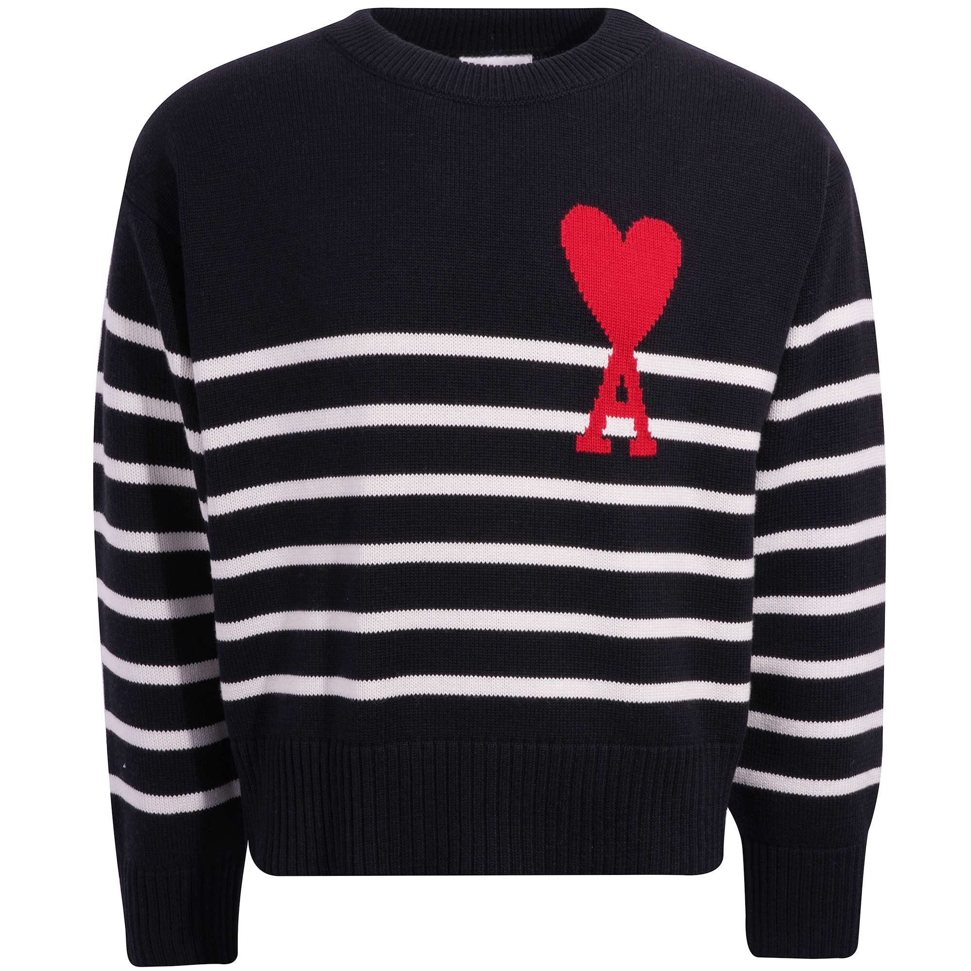 AMI De Coeur Striped Sweater - Black
