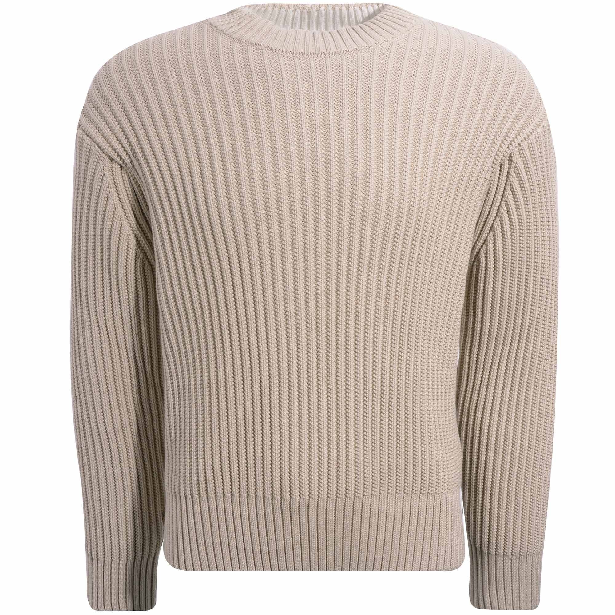 AMI Ribbed Crewneck Sweater - Beige