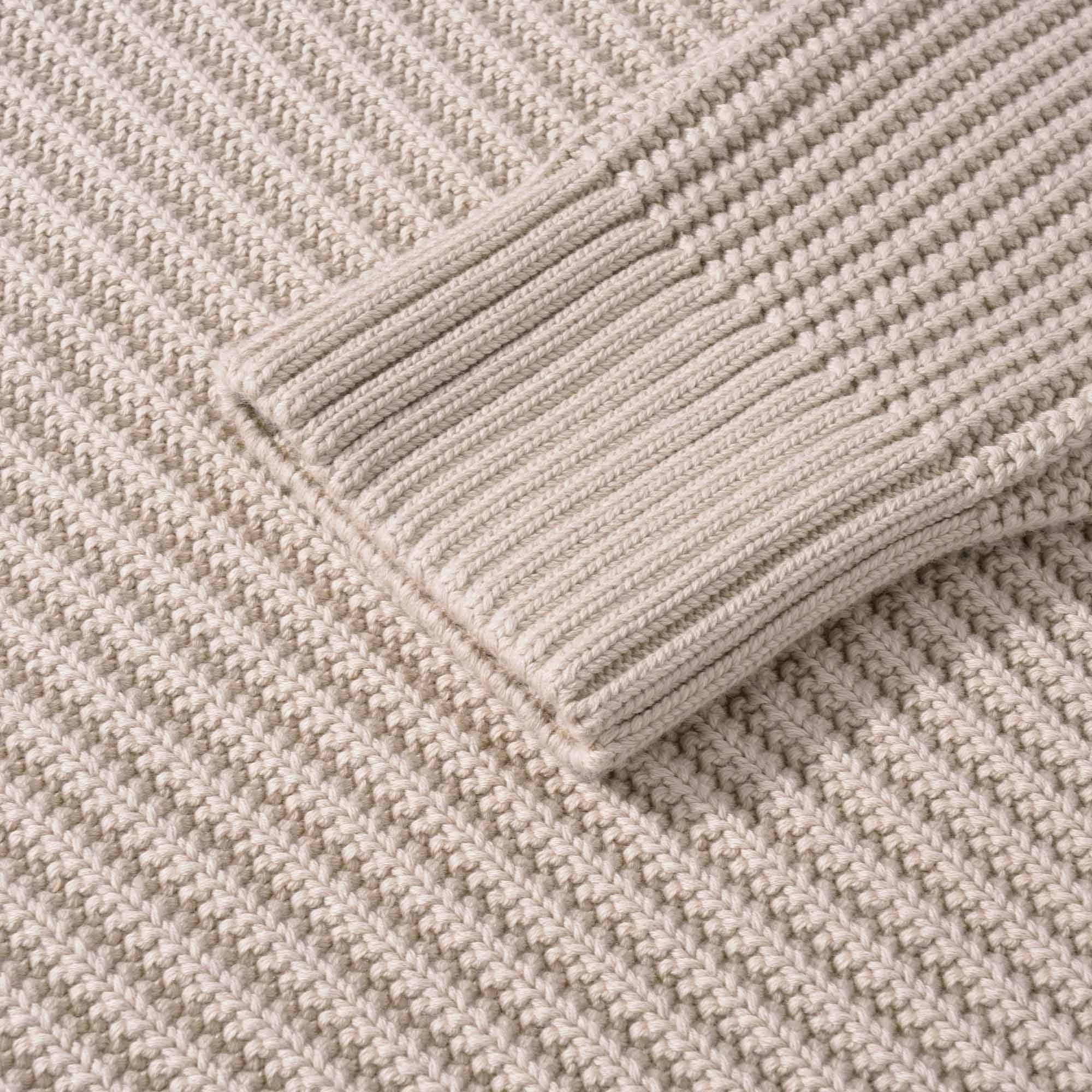AMI Ribbed Crewneck Sweater - Beige