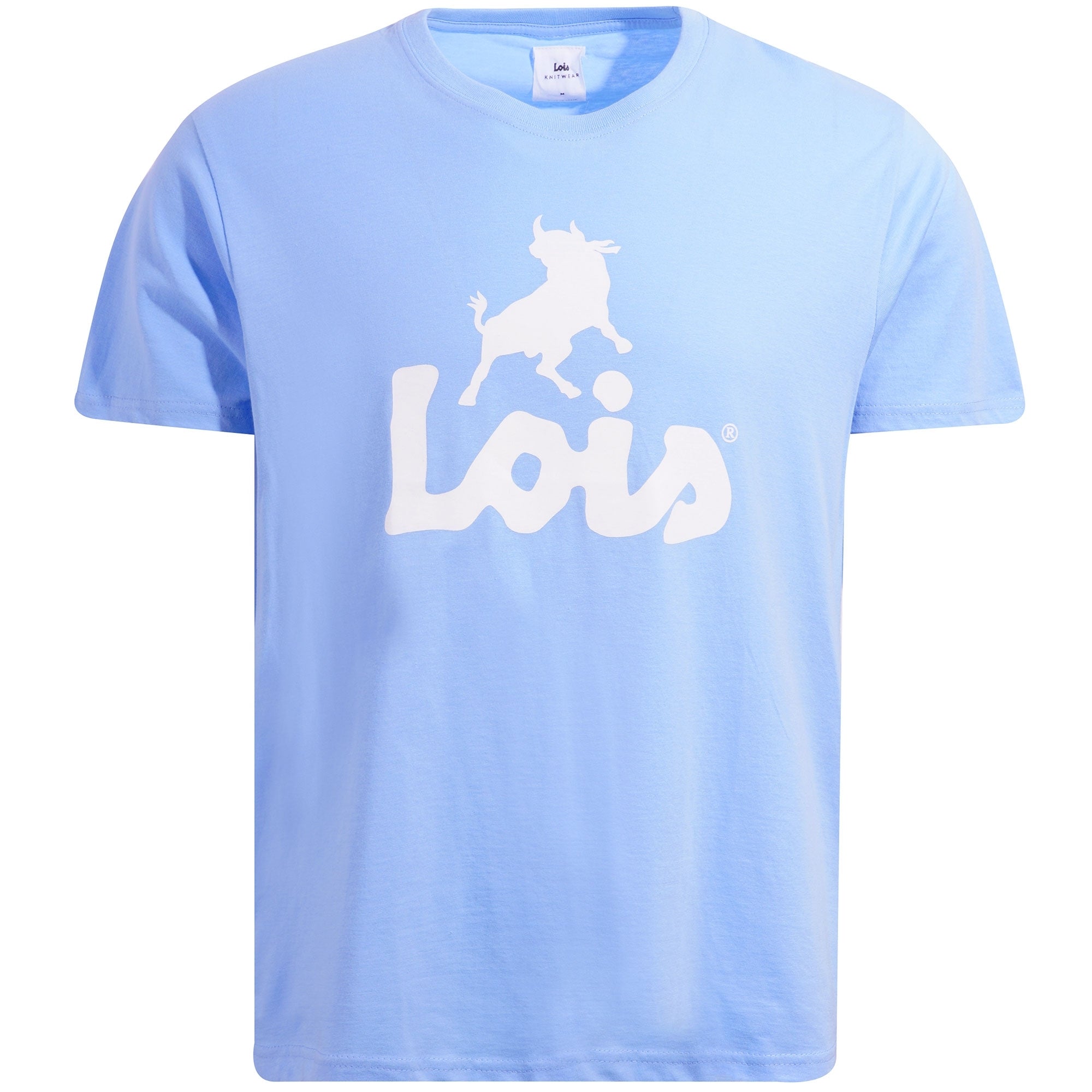 Lois Jeans Logo Tee - Sky/White
