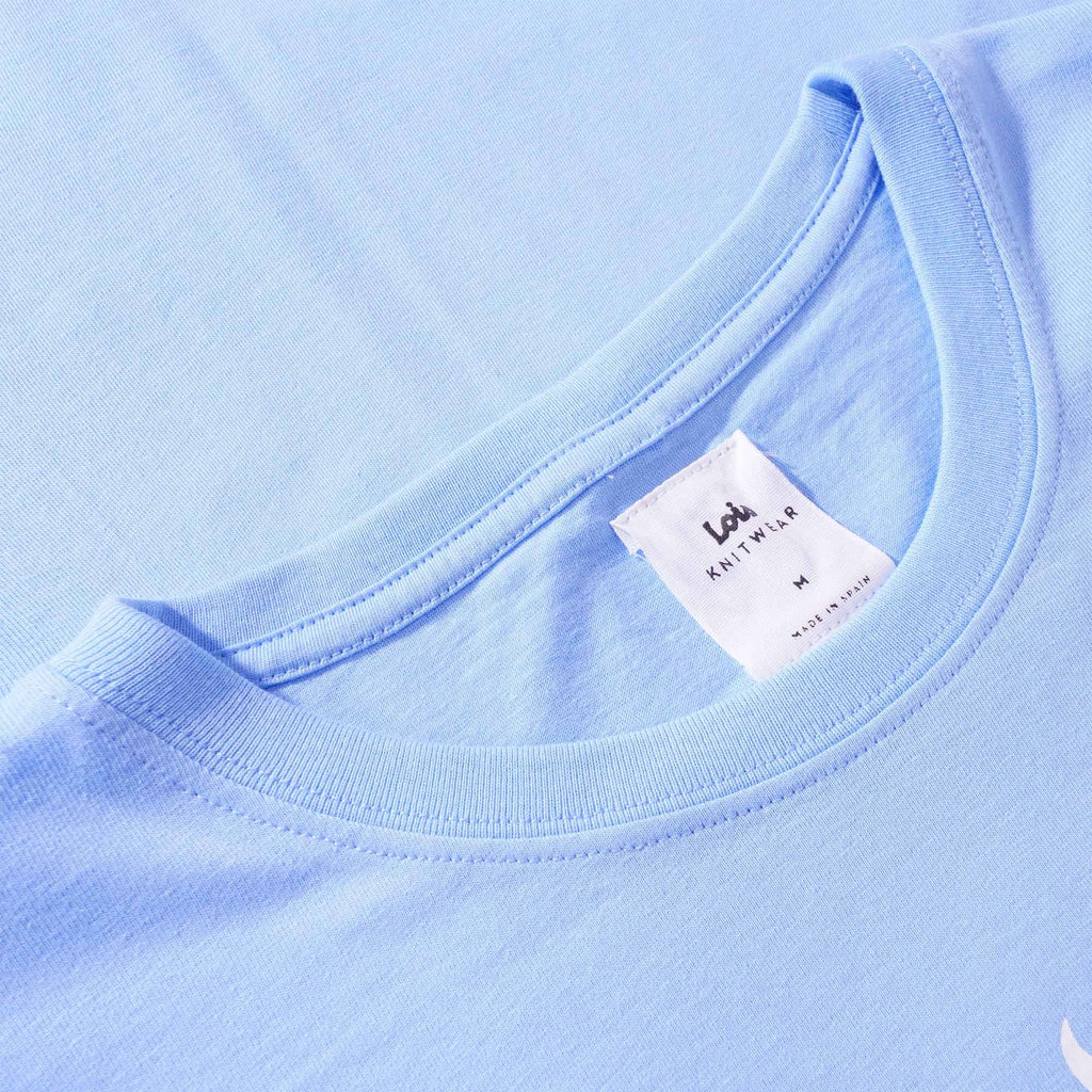 Lois Jeans Logo Tee - Sky/White