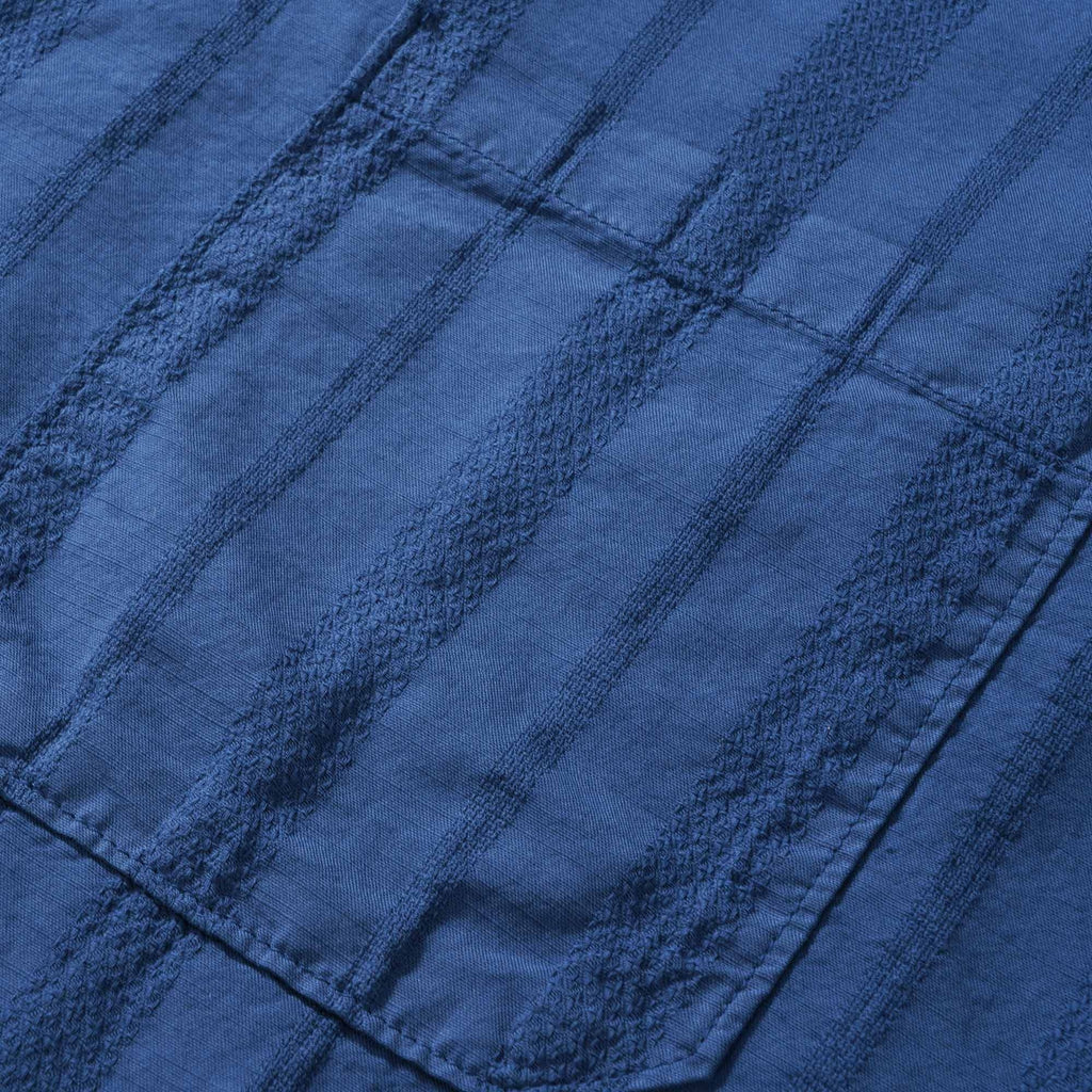 Universal Works Camp Shirt - Blue Flag Self Stripe