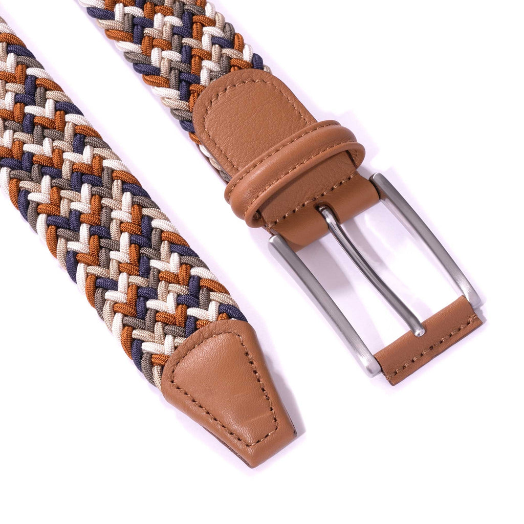 Woven Belt - Tan/Navy