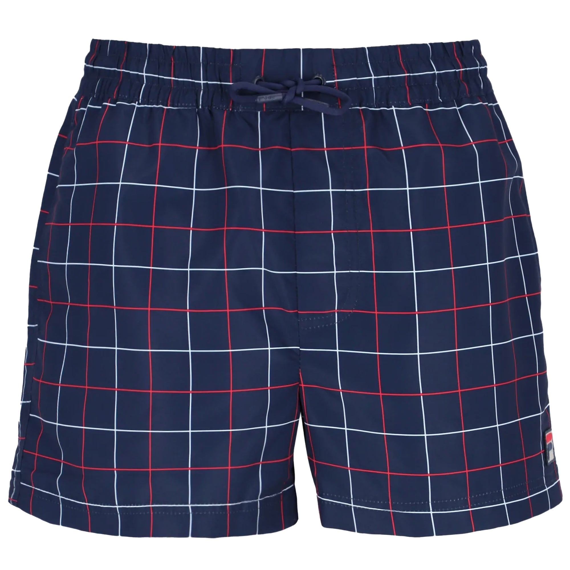 Fila Vintage Linecall Check Print Swim Short - Peacoat
