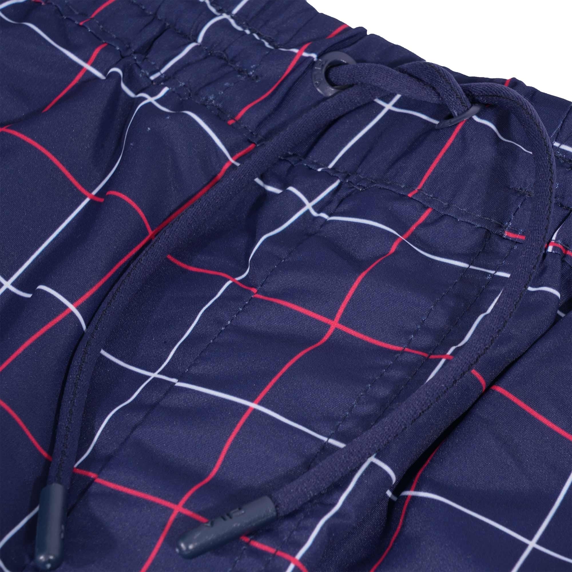 Fila Vintage Linecall Check Print Swim Short - Peacoat