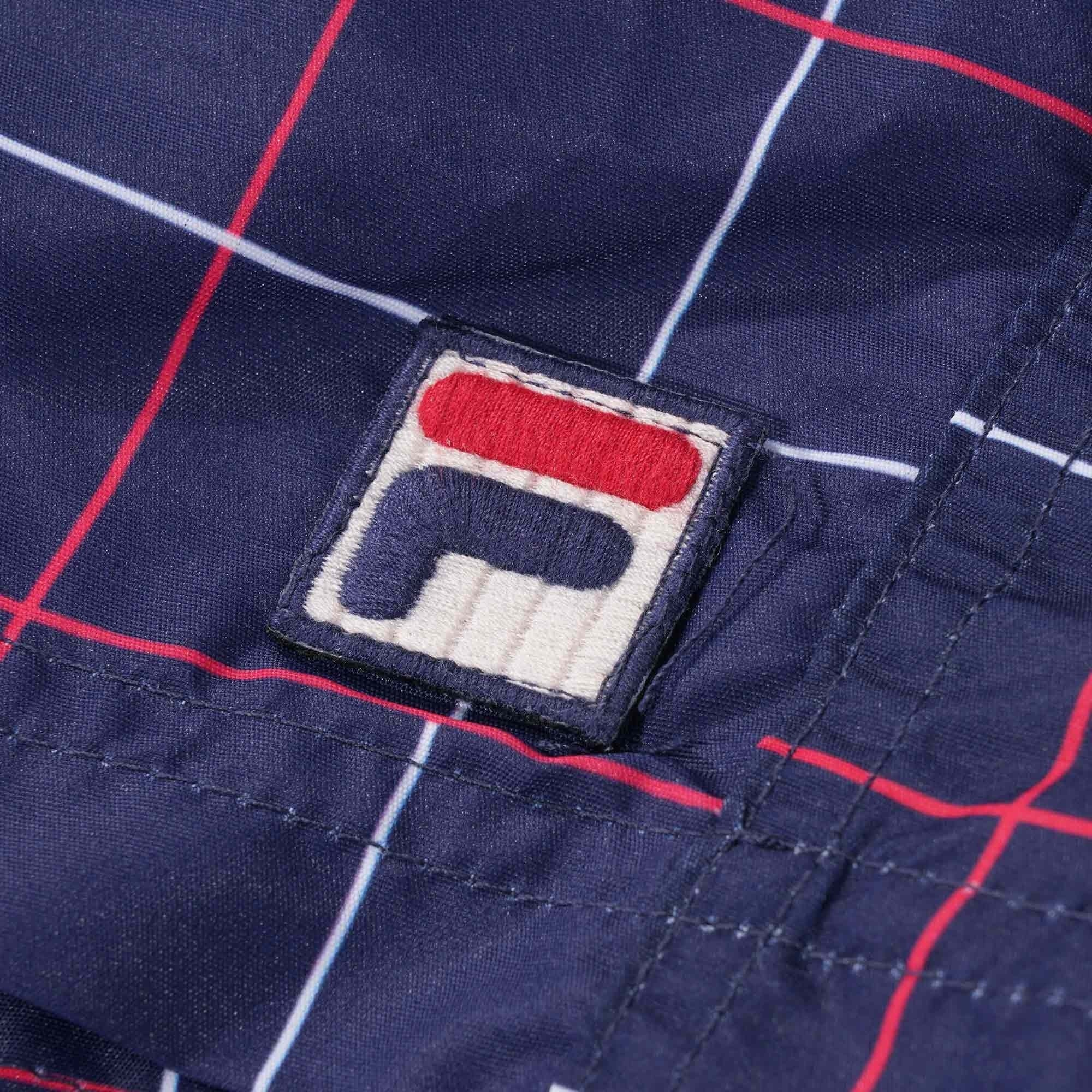 Fila Vintage Linecall Check Print Swim Short - Peacoat
